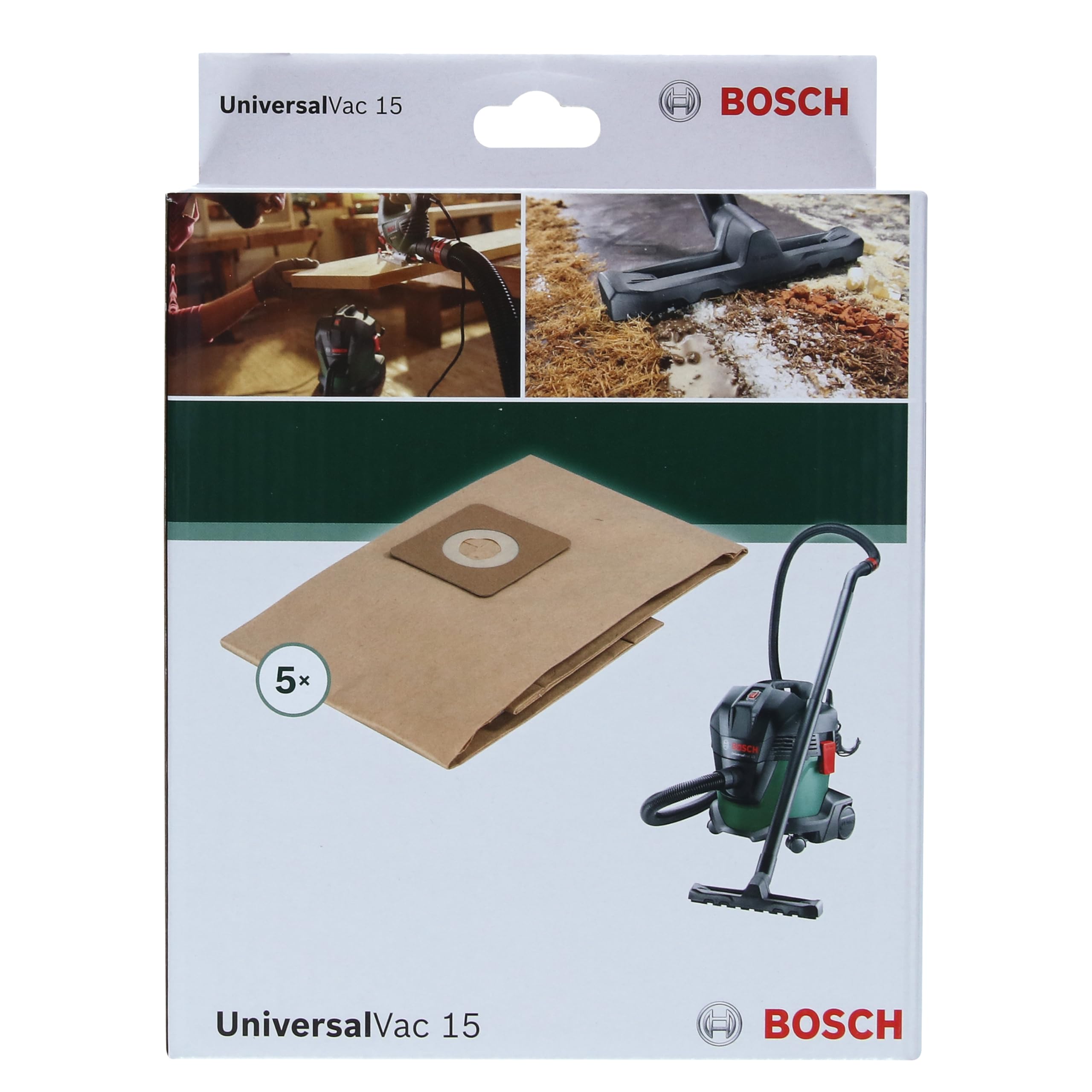 Bosch Sacs-filtres papier UniversalVac 15 lot 5 pièces