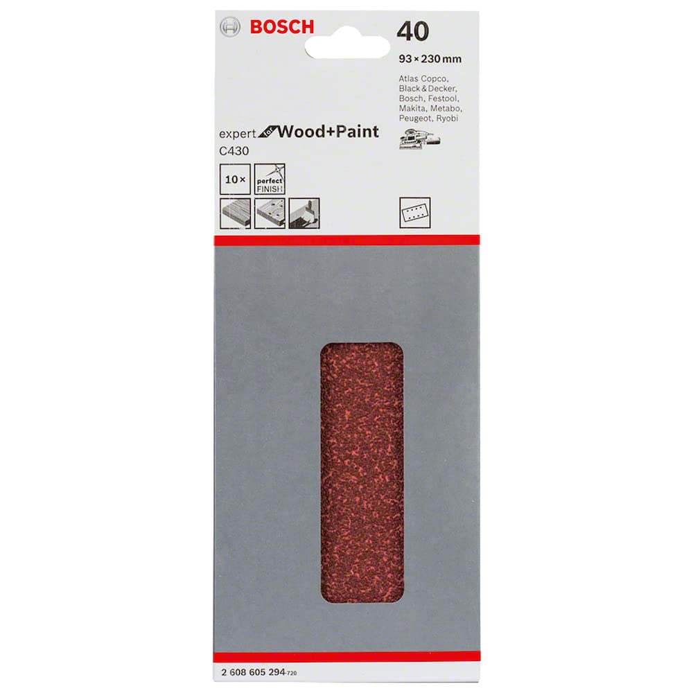 Bosch C430 feuille abrasive 93x230 mm grain 80 lot 10