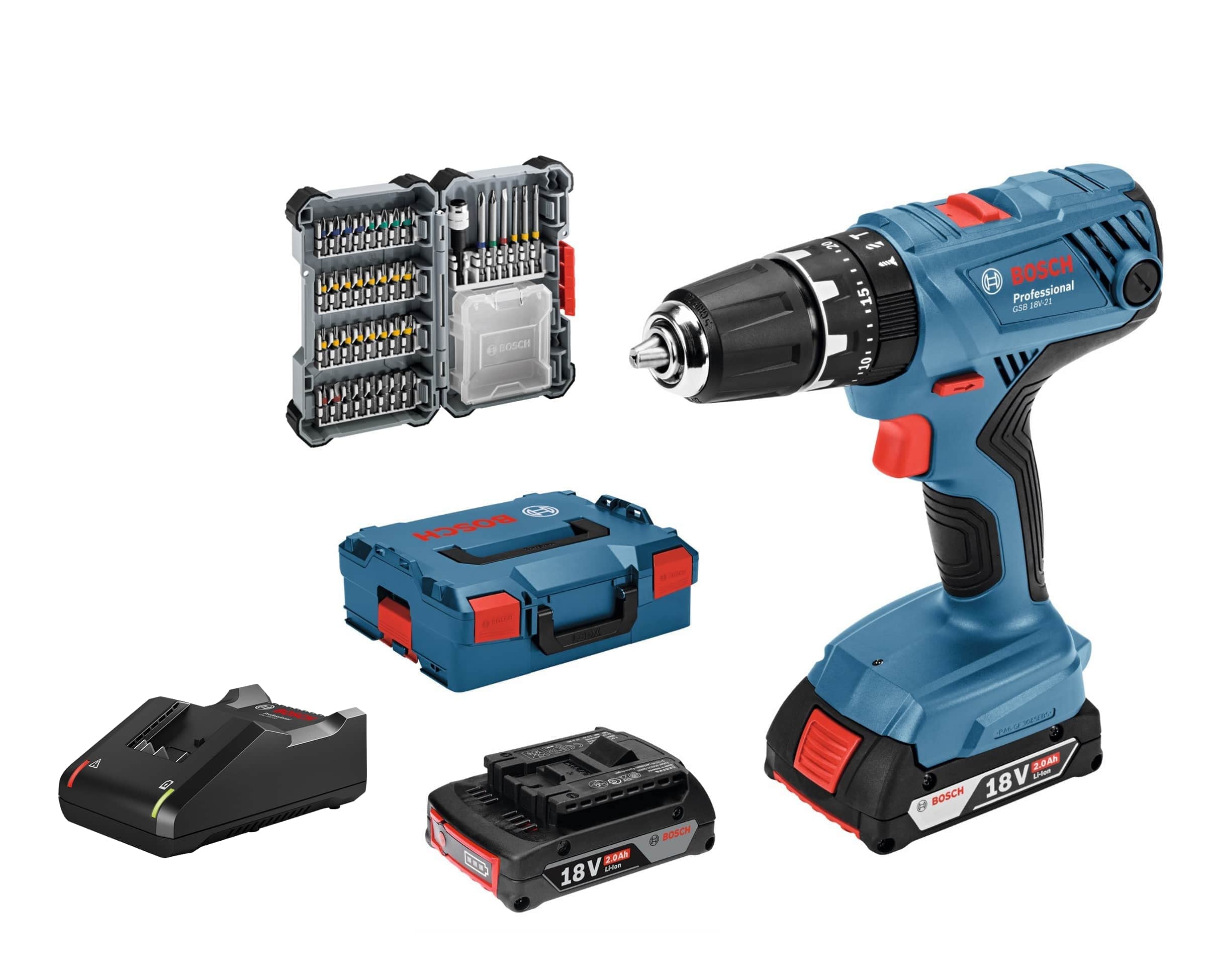 Bosch GSB 18V-21 perceuse-visseuse 18V 2 batteries L-BOXX