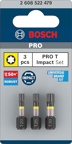Bosch PRO Lot 3 Embouts Torx Impact T20 T25 T30 x25mm