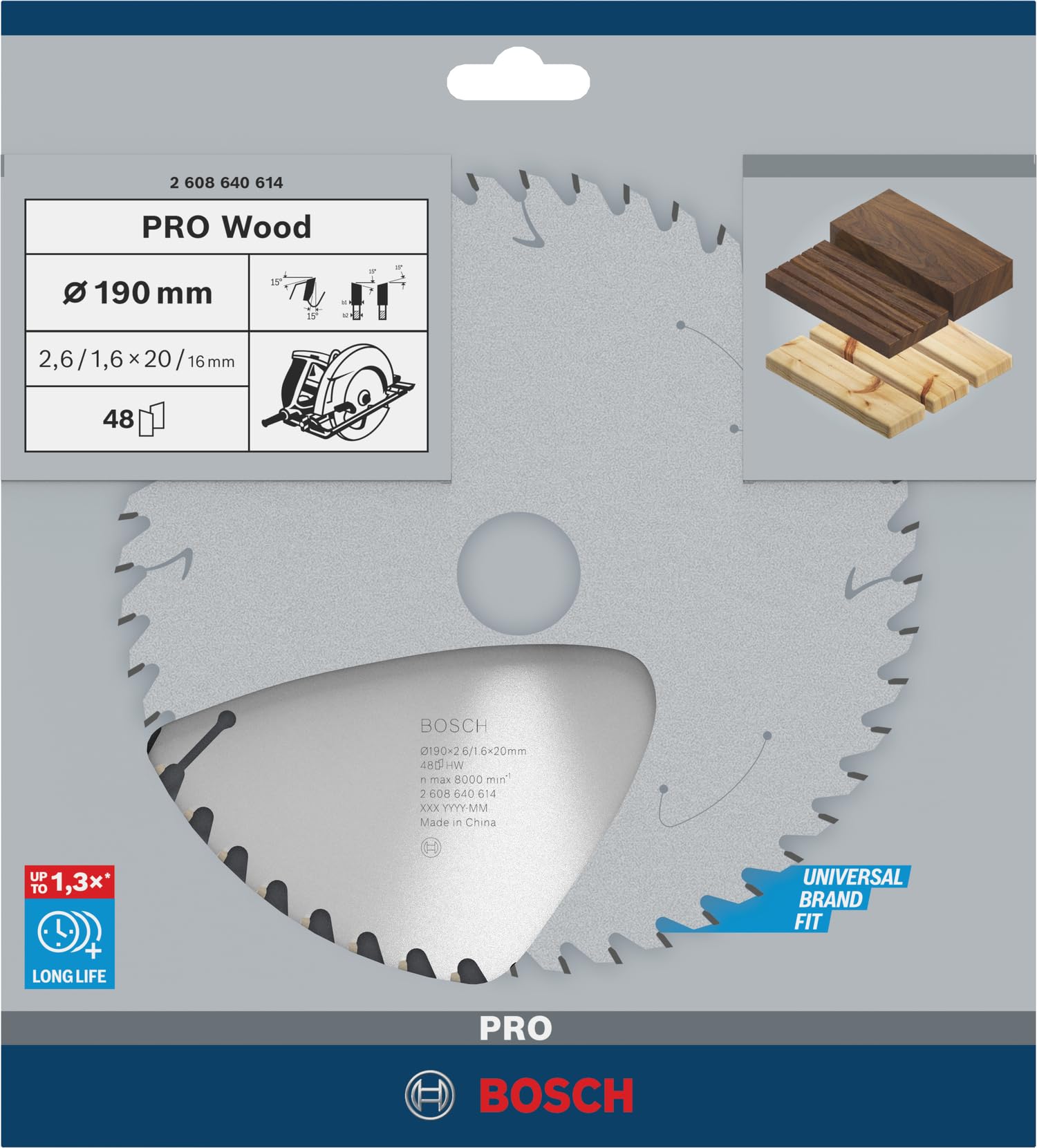 Bosch PRO Wood lame scie circulaire 190 mm 48 dents