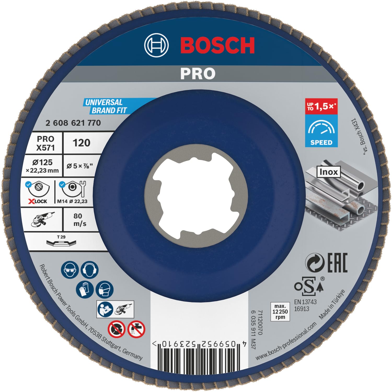 Bosch PRO X571 plateau lamelles 125mm G120 X-Lock