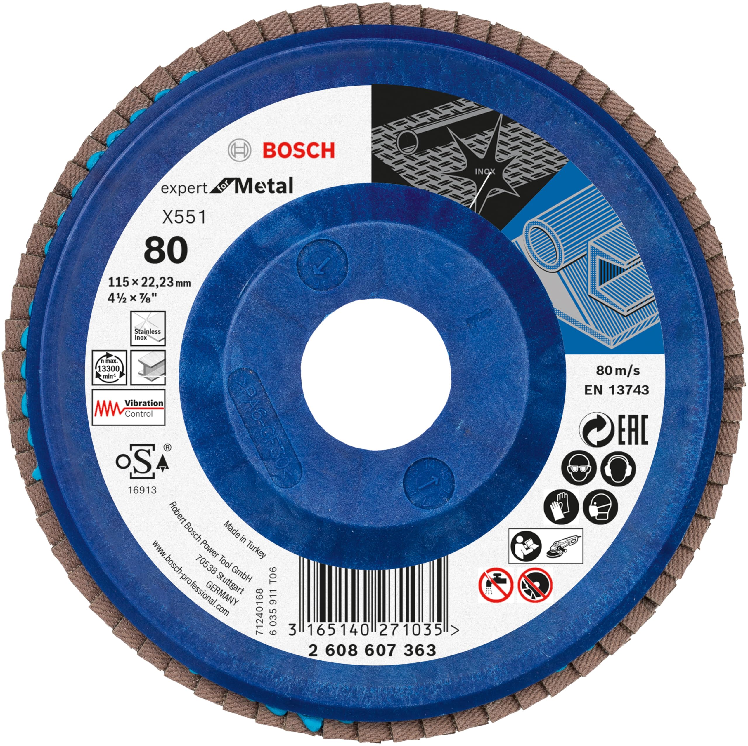 Bosch X551 disques à lamelles 115 mm 40/60/80 x3