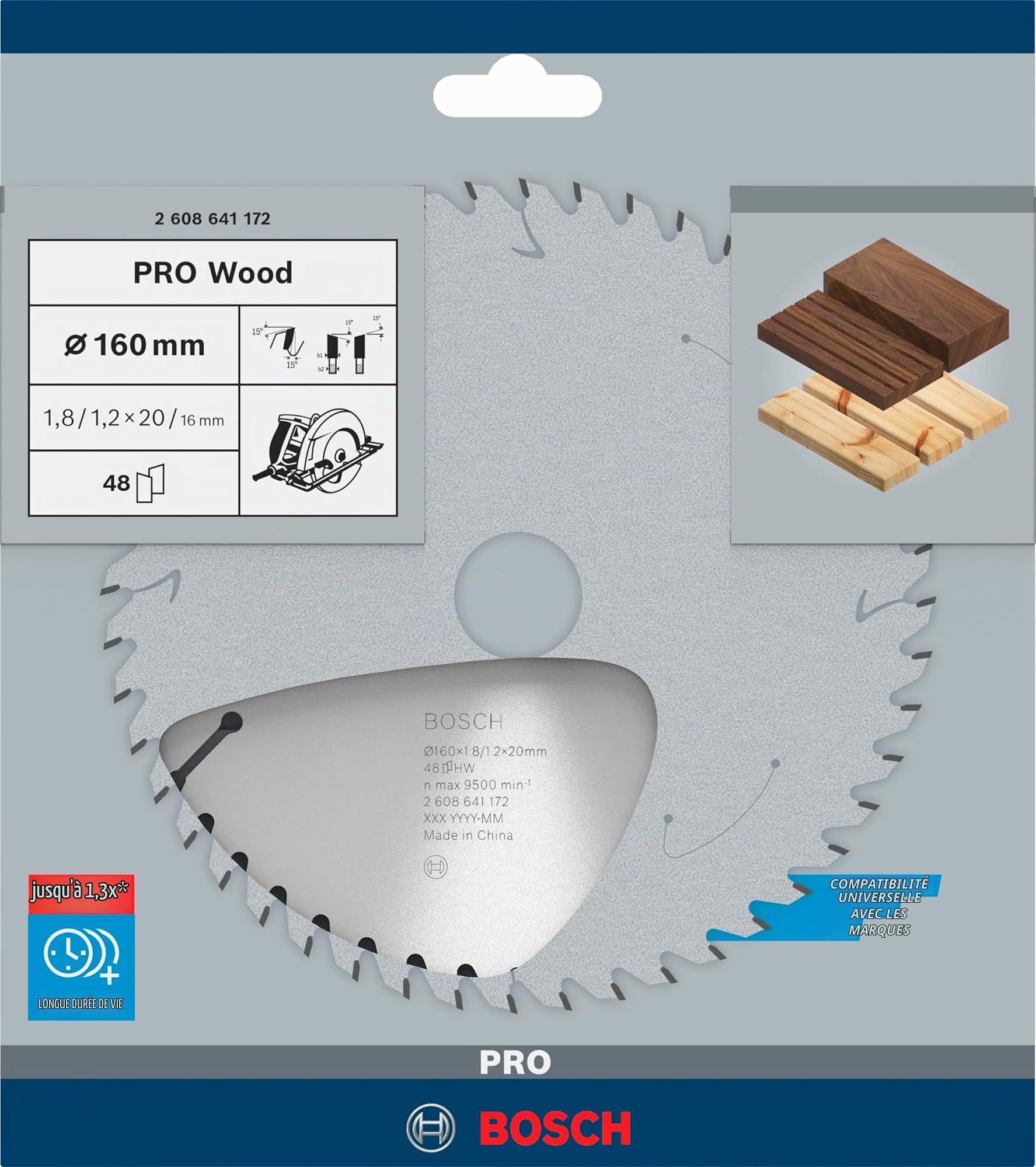 Bosch PRO Wood lame scie circulaire 160x20 mm 48 dents