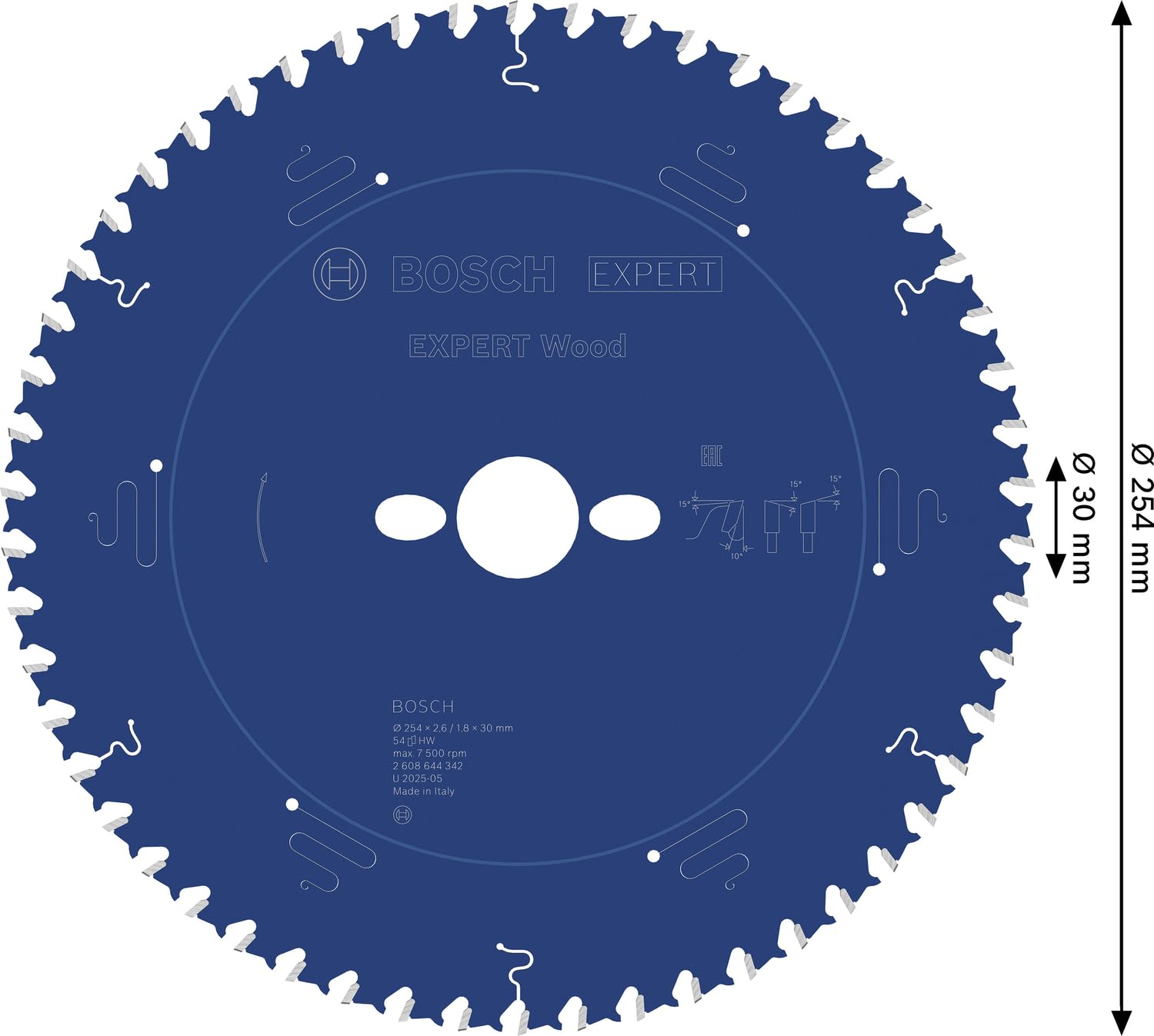 Bosch Expert Wood 254 mm lame scie circulaire 54 dents