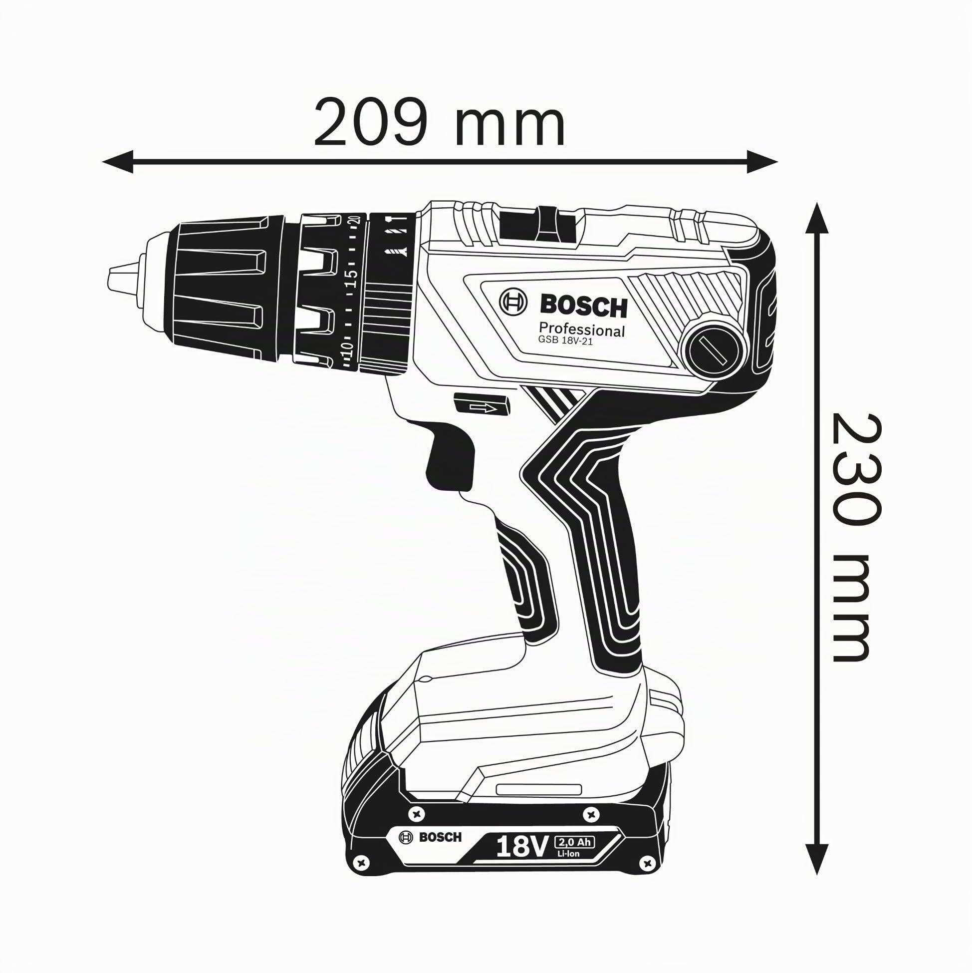 Bosch GSB 18V-21 perceuse-visseuse 18V 2 batteries L-BOXX