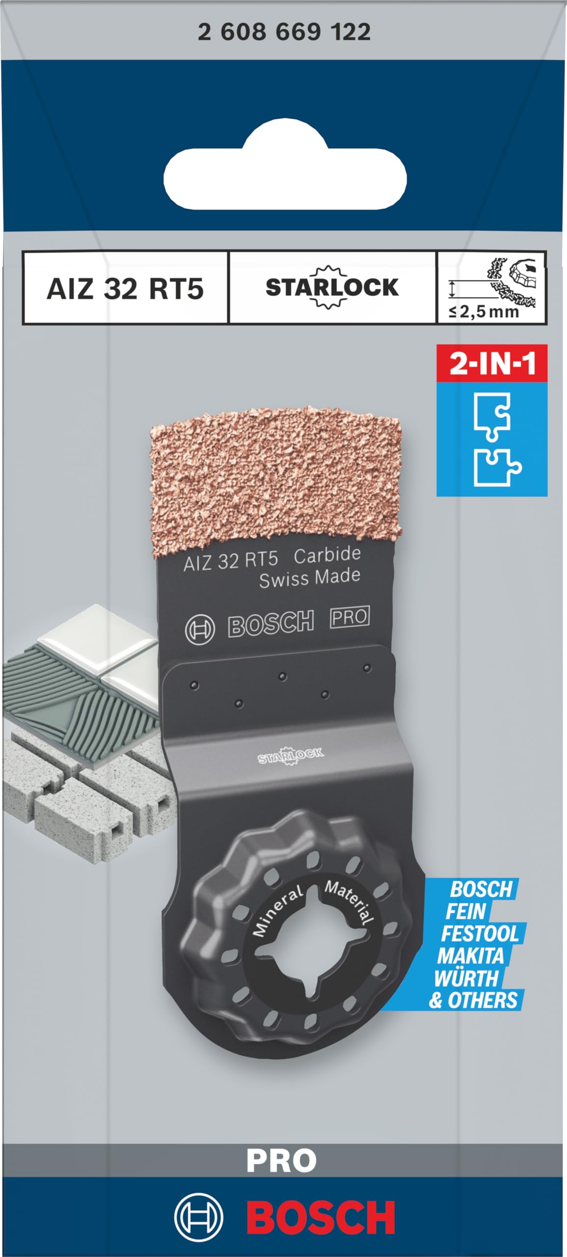Bosch PRO AIZ 32 RT5 lame multifonction carbure