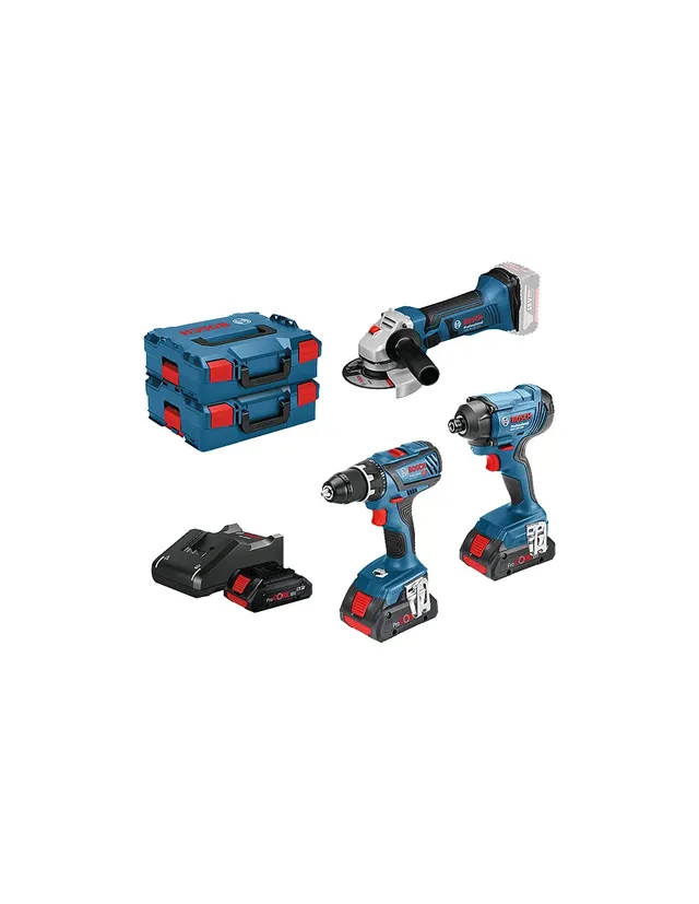 Bosch Professional set 18V GSR+GDR+GWS 3x4,0Ah L-BOXX