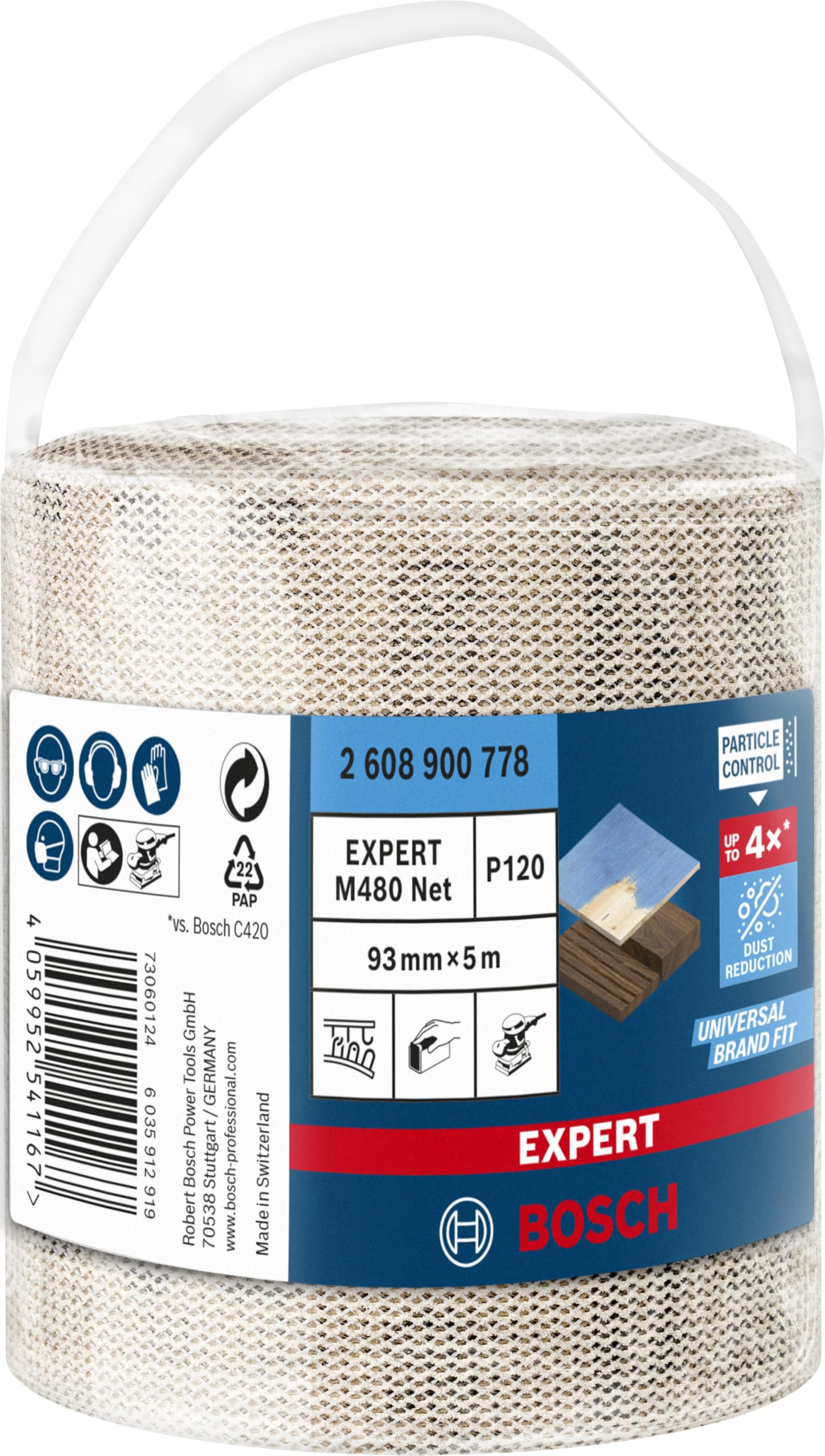 Bosch EXPERT M480 Rouleau abrasif 93mm grain 120 5m