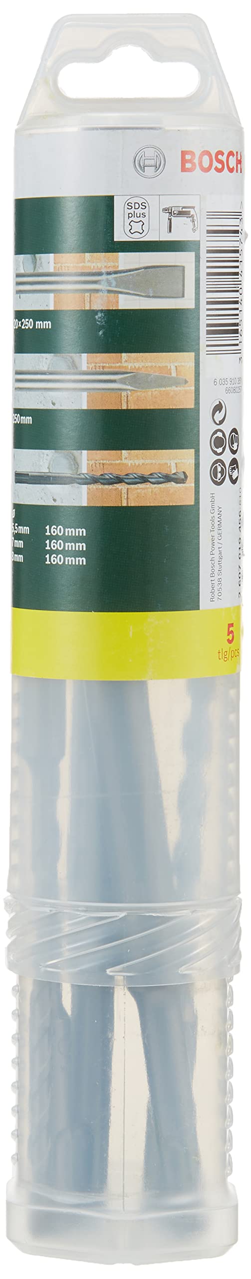 Bosch Jeu 5 embouts SDS Plus burins + forets S2 coffret