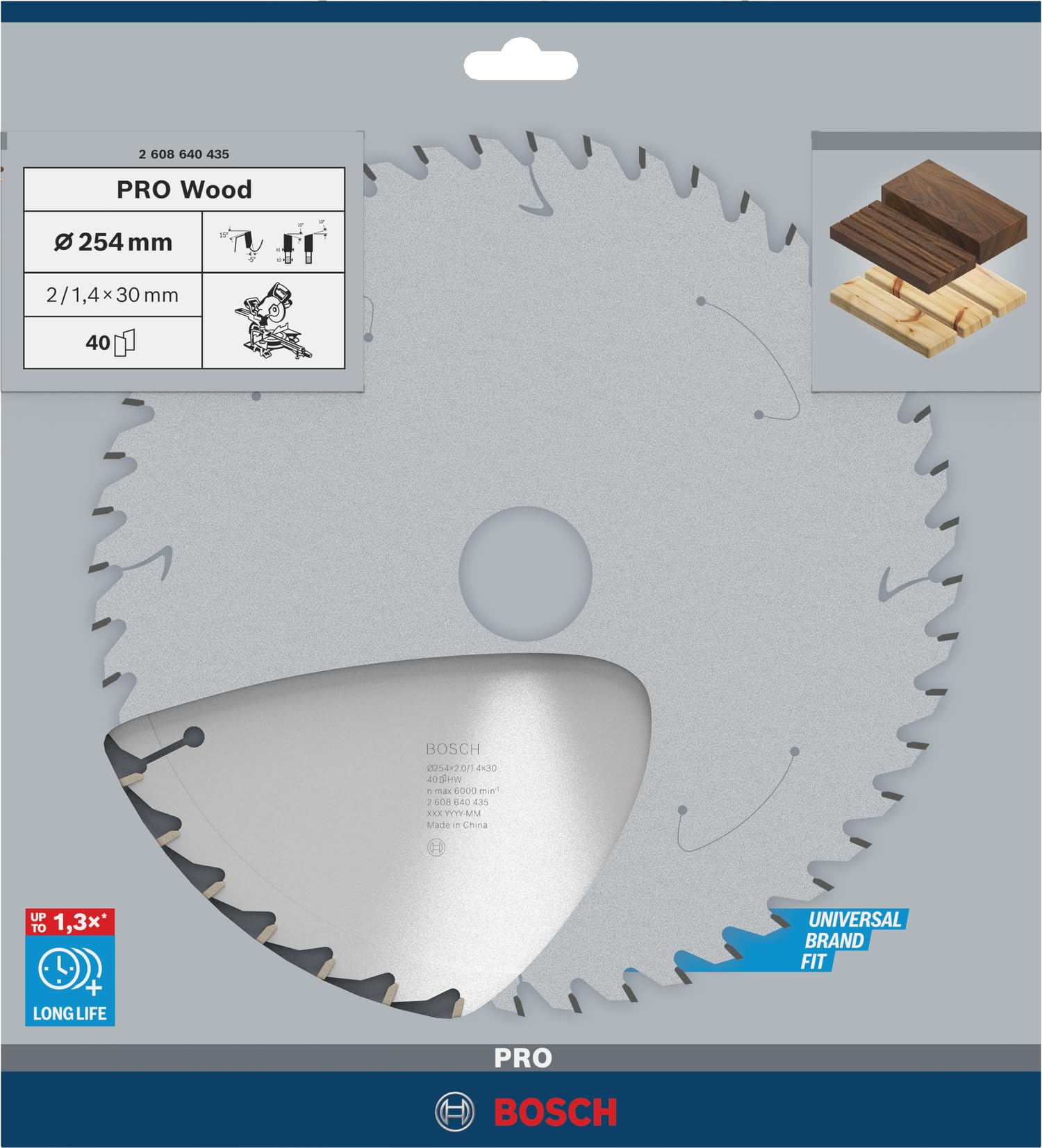 Bosch PRO Wood lame scie circulaire 254 mm bois carbure