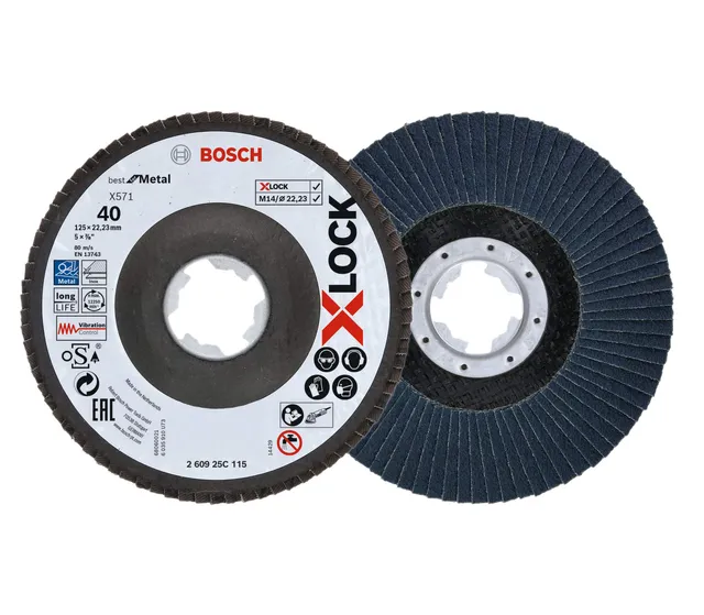 Bosch X571 disque à lamelles métal 125 mm grain 40 lot 2