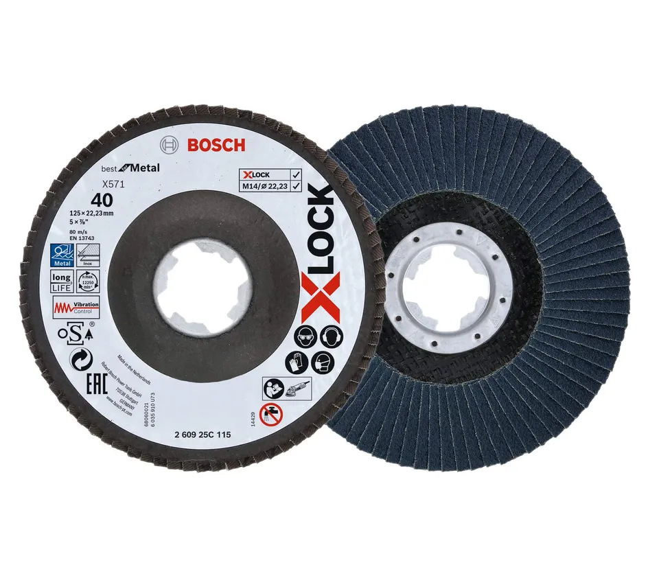 Bosch X571 disque à lamelles métal 125 mm grain 40 lot 2