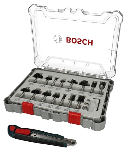Bosch Set 15 fraises bois carbure queue 8 mm