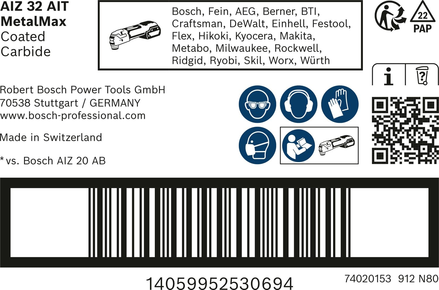 Bosch Expert lame multifonction MetalMax 32mm