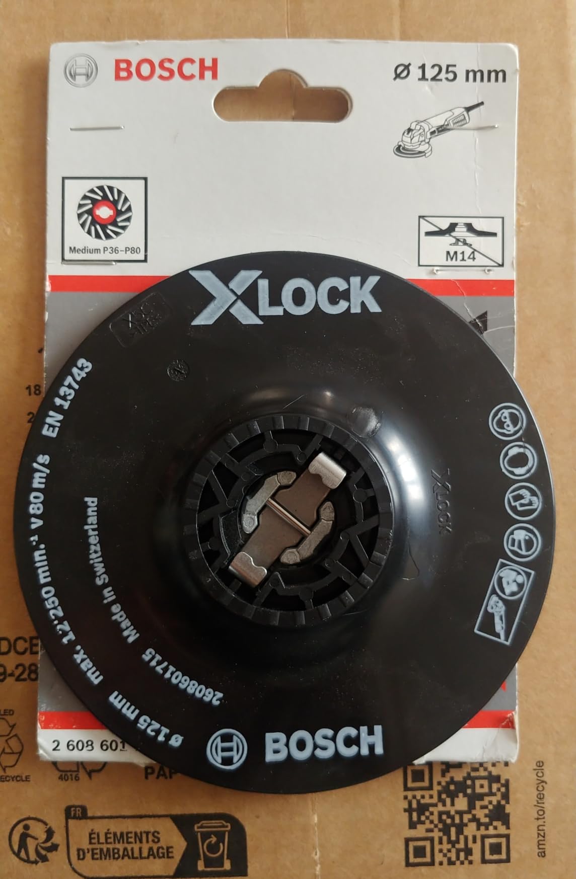 Bosch PRO Backing Pad Plateau Ponçage Moyen 125mm X-Lock
