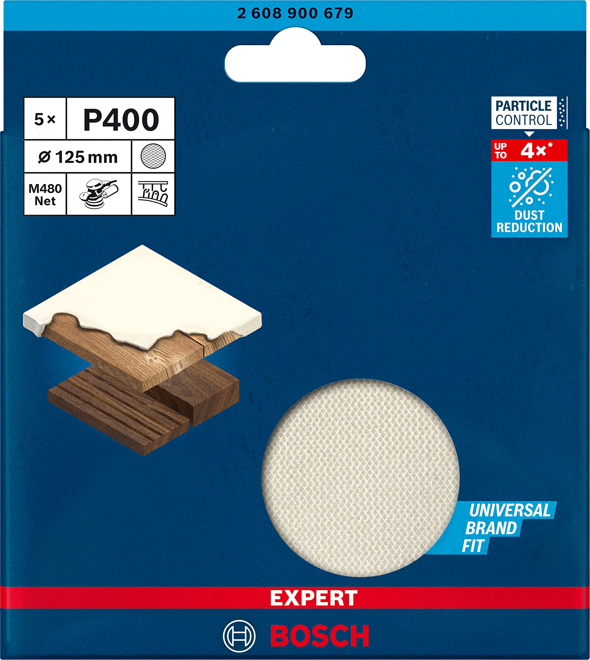 Bosch EXPERT M480 abrasif réticulé 125 mm G400 5 pcs