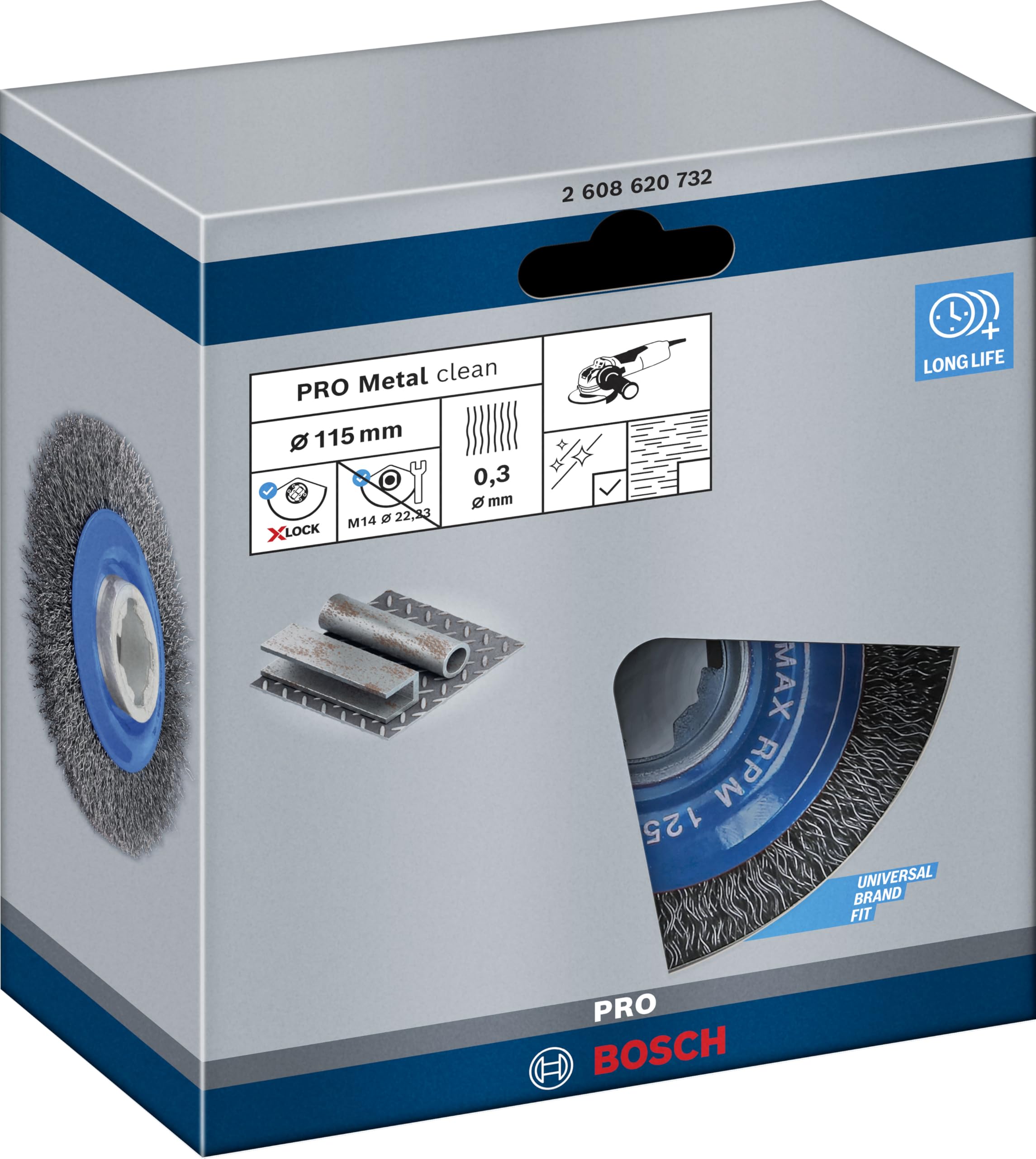 Bosch PRO Steel brosse circulaire 115 mm fils ondulés acier