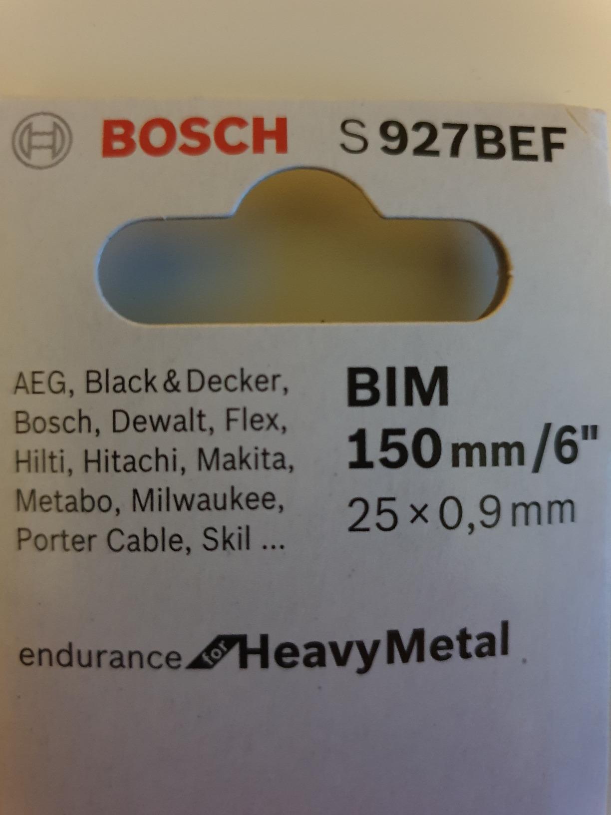 Bosch Lame Scie Sabre S927BEF Métal L150 mm x5