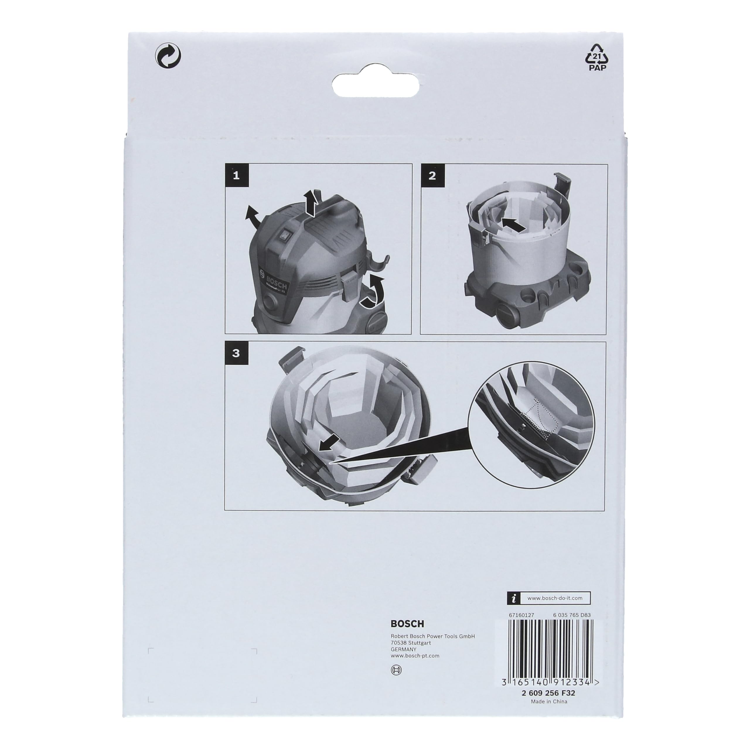 Bosch Sacs-filtres papier UniversalVac 15 lot 5 pièces