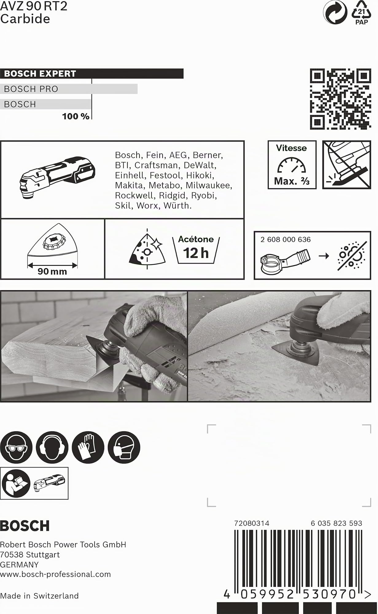 Bosch EXPERT AVZ 90 RT2 Plateau ponçage 90mm