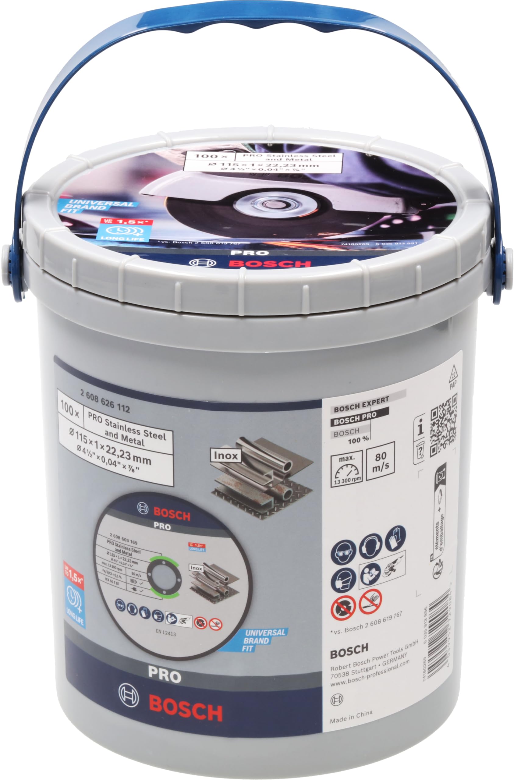 Bosch PRO disques à tronçonner 115 mm inox lot 100