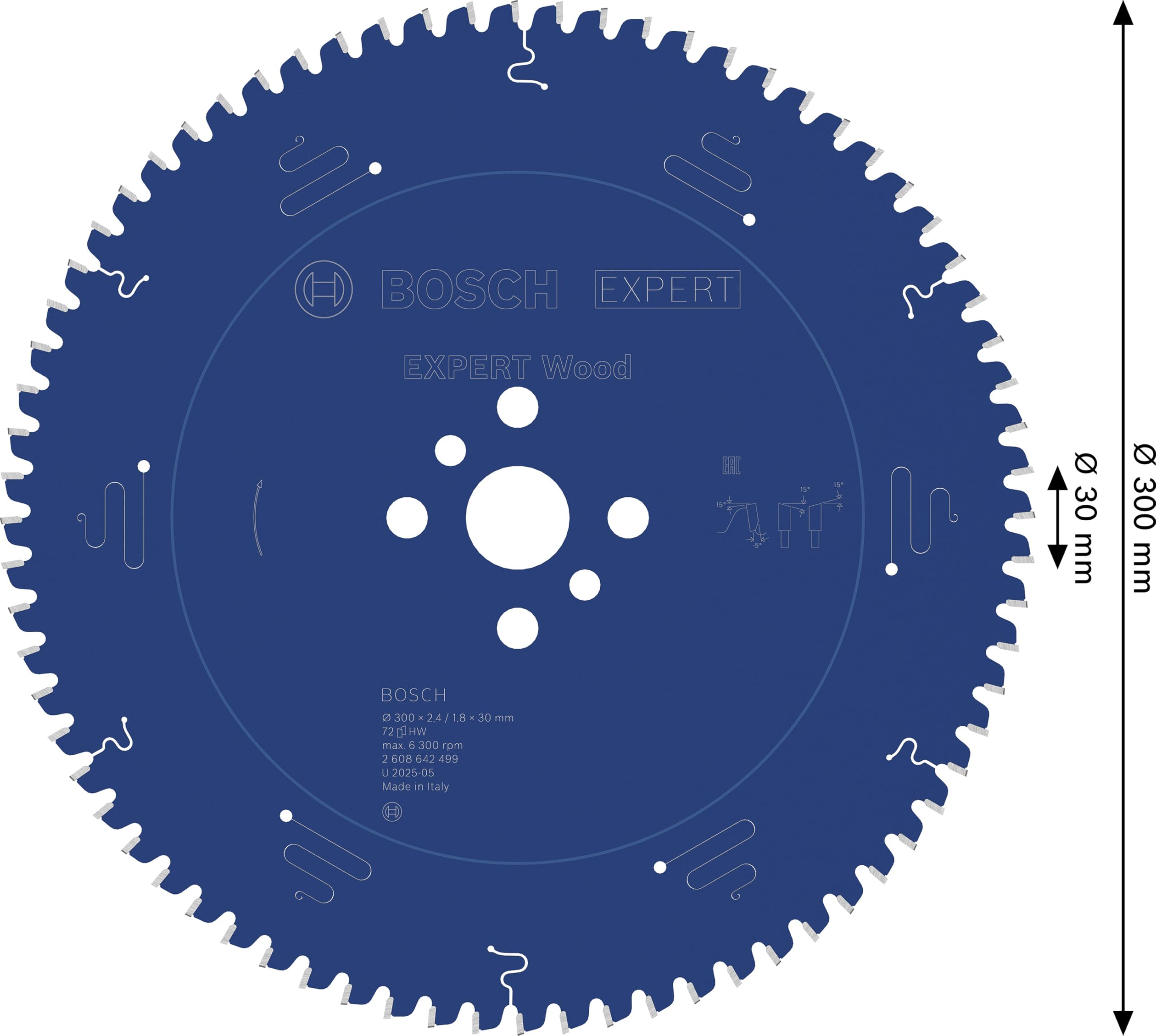 Bosch EXPERT Wood lame scie circulaire 300x30mm 72 dents