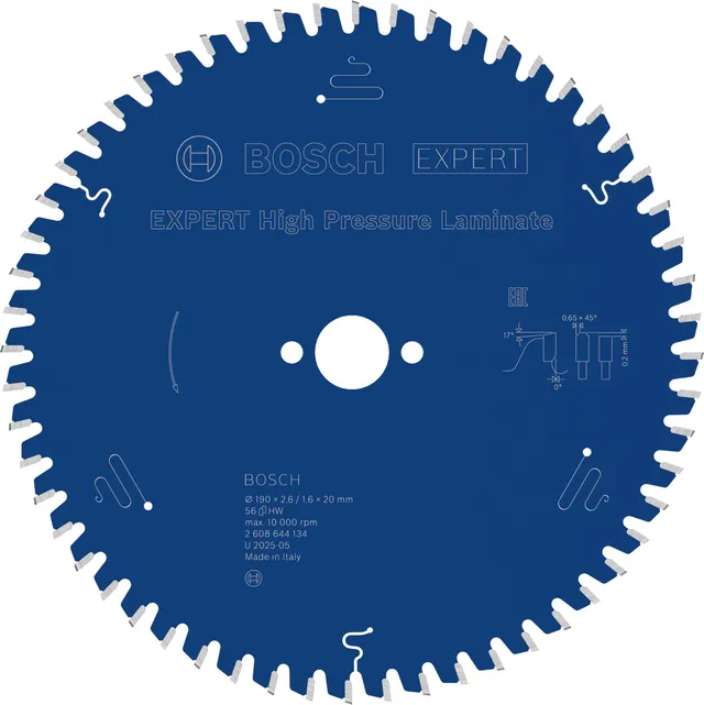 Bosch EXPERT lame scie 190x20 mm T56 stratifié