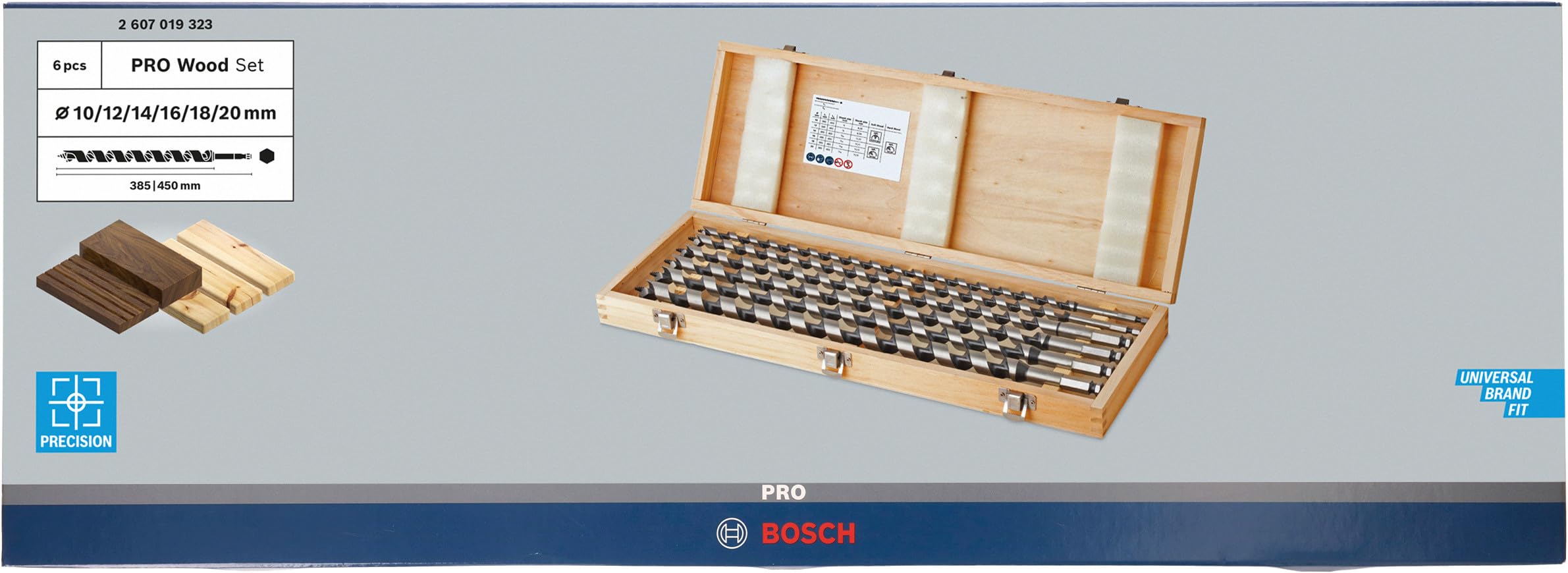 Bosch Forets assortiment 6 mèches bois 10-20 mm queue 6 pans