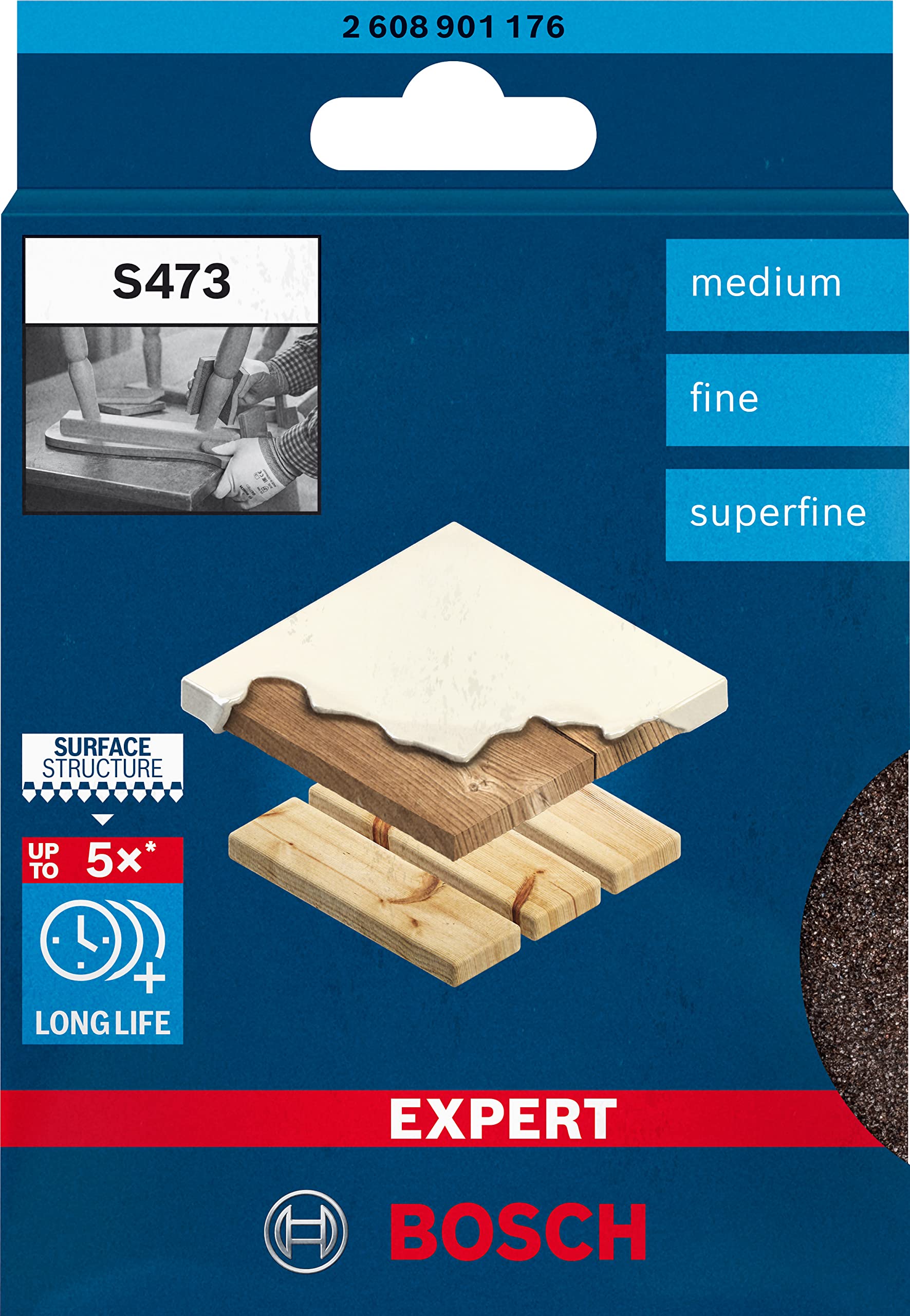 Bosch Expert S473 éponges ponçage 98x120 lot 3 bois