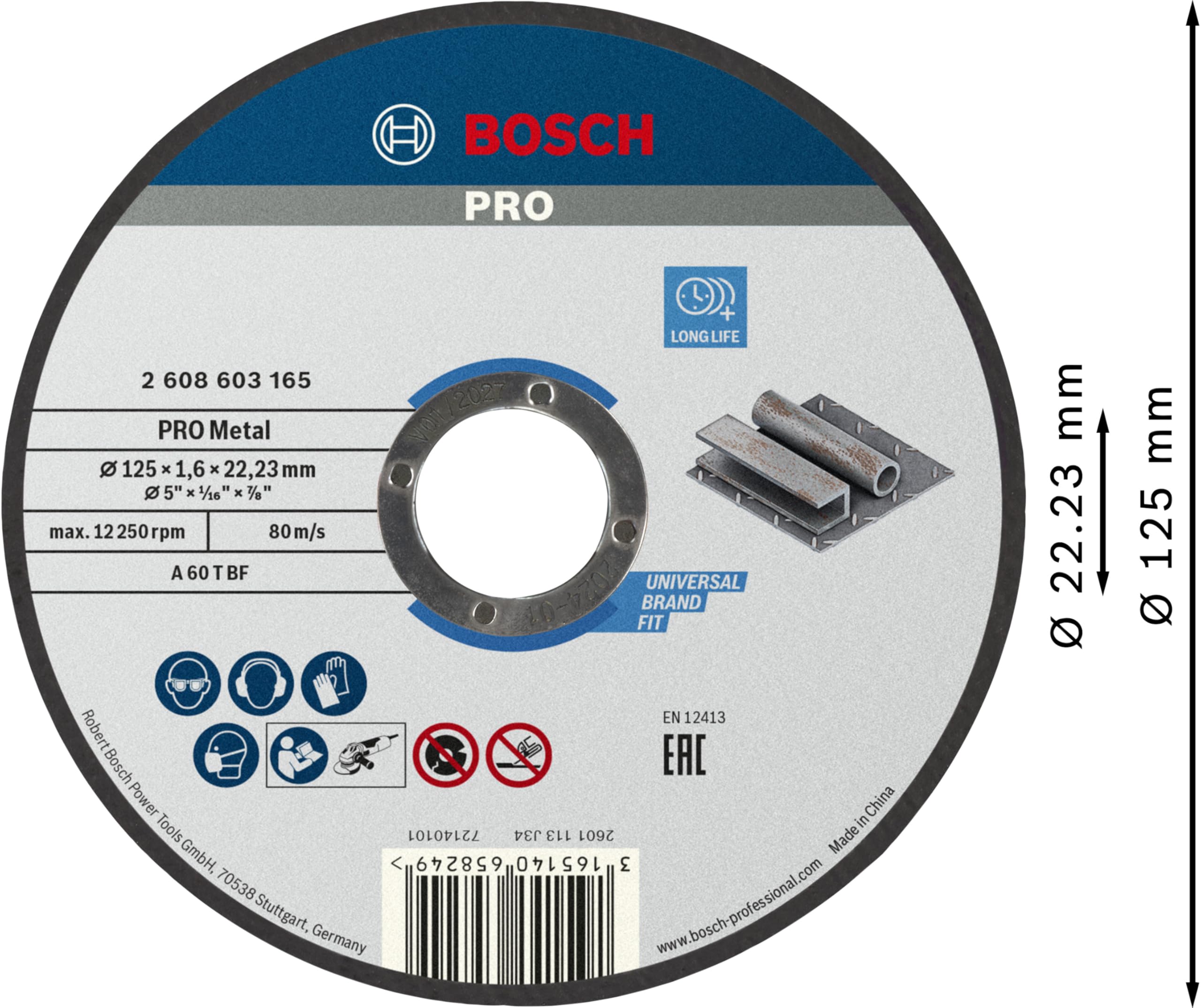 Bosch PRO Metal disque à tronçonner 125x1,6 mm
