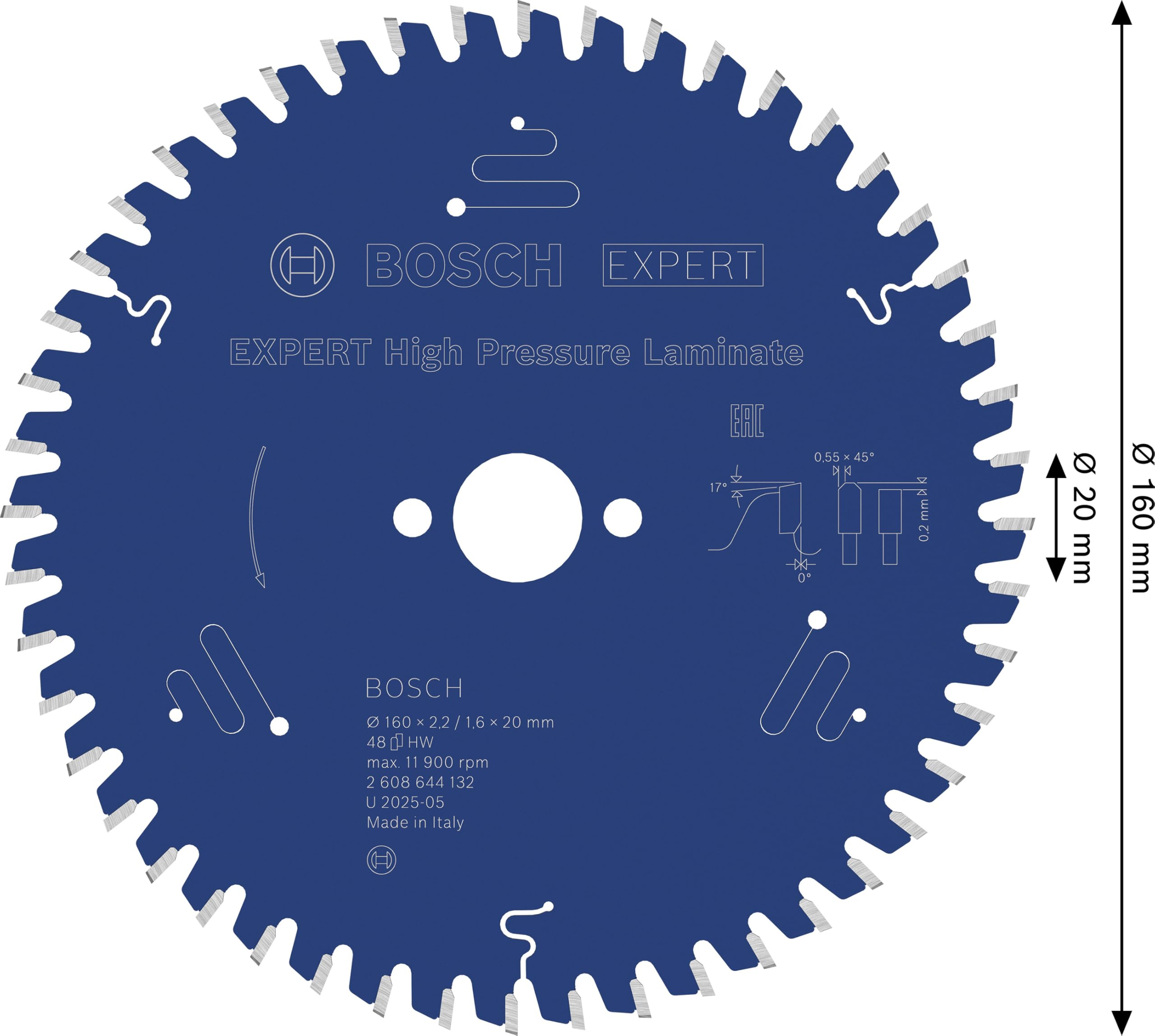 Bosch Expert Lame scie circulaire 160x20mm T48 stratifié