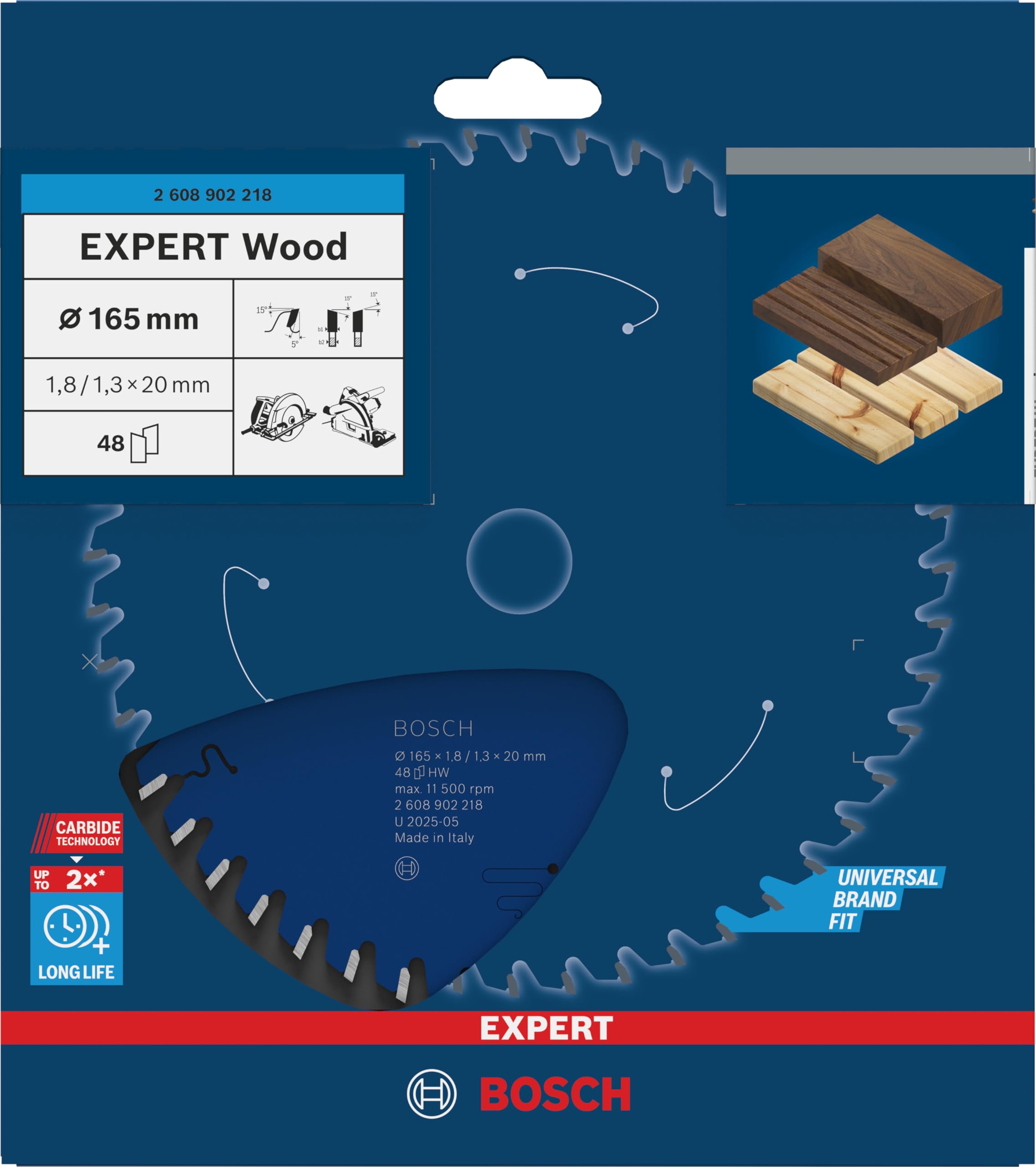 Bosch EXPERT Wood lame circulaire bois Ø165 mm 48 dents