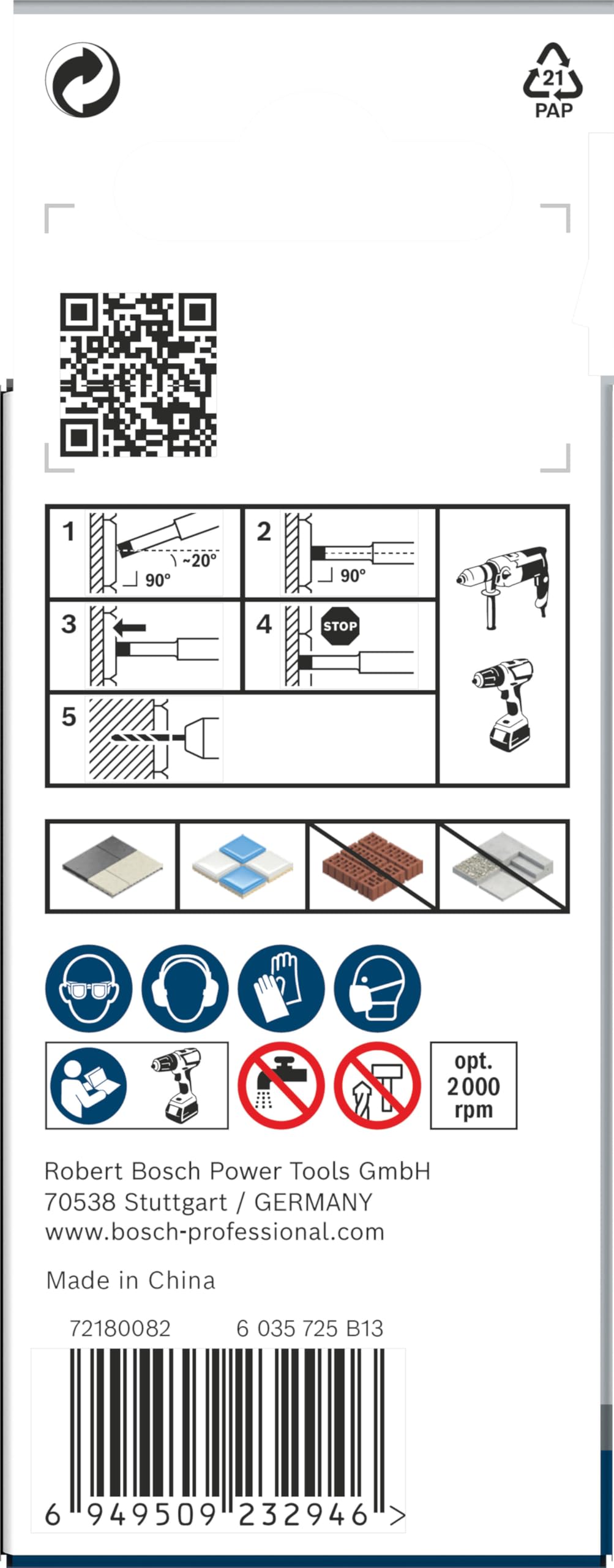 Bosch Expert Ceramic Dry forets diamant 6/6/8 mm x3