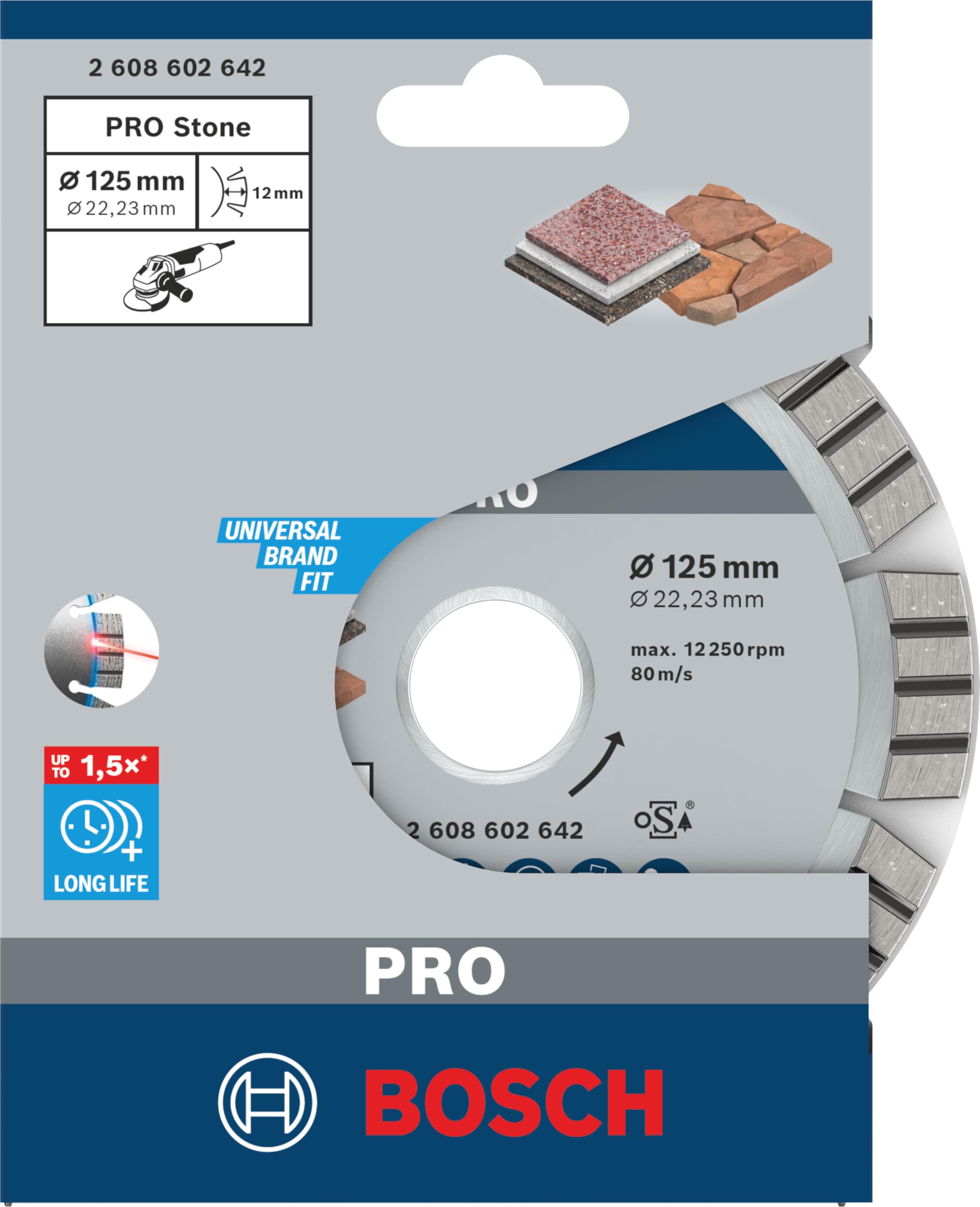 Bosch Pro Stone disque diamant 125 mm pierre béton