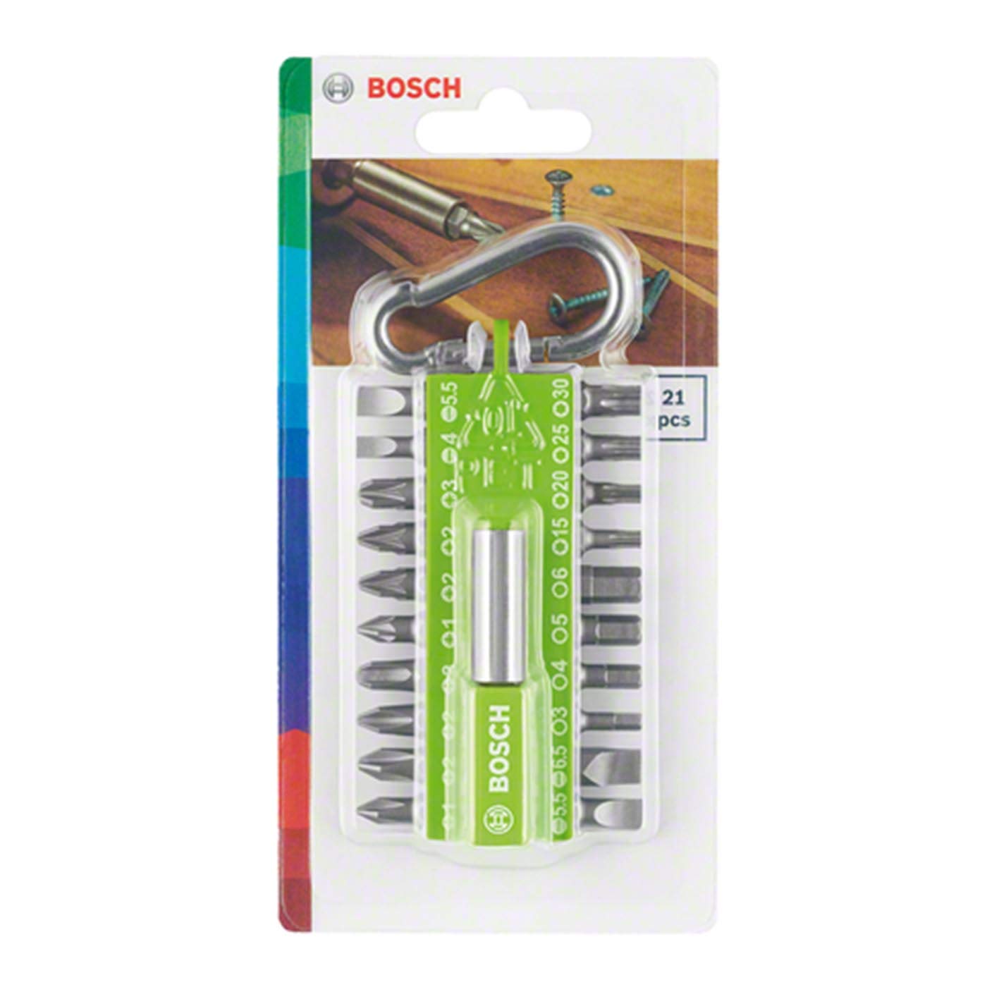 Bosch assortiment embouts vissage 21 pièces vert porte-embout