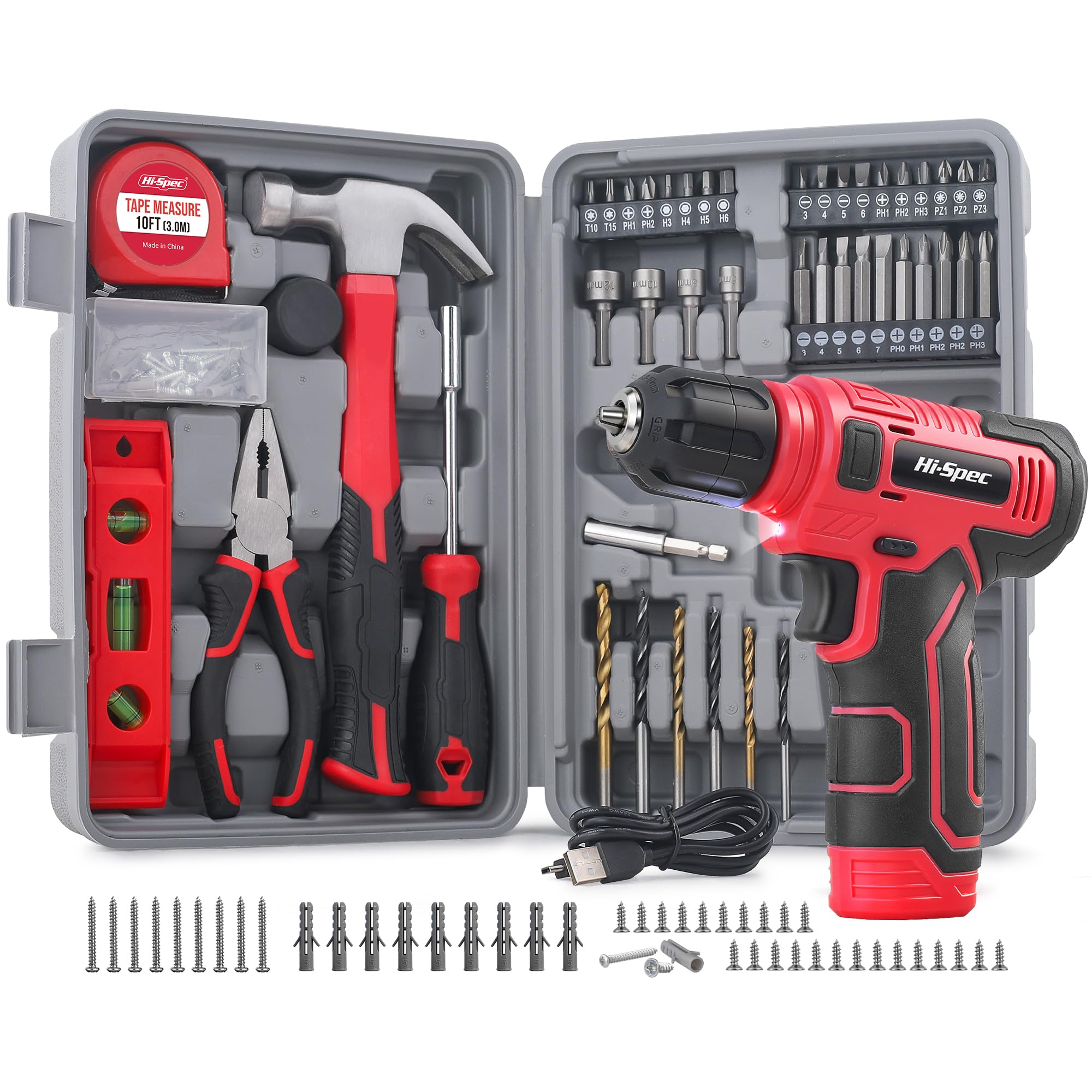 Hi-Spec Drill Drivers Perceuse 18V jaune coffret 30 pièces