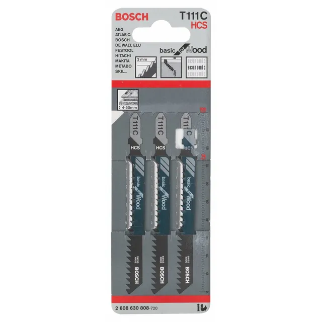 Bosch T 111 C Basic for Wood lame scie sauteuse 3 pièces