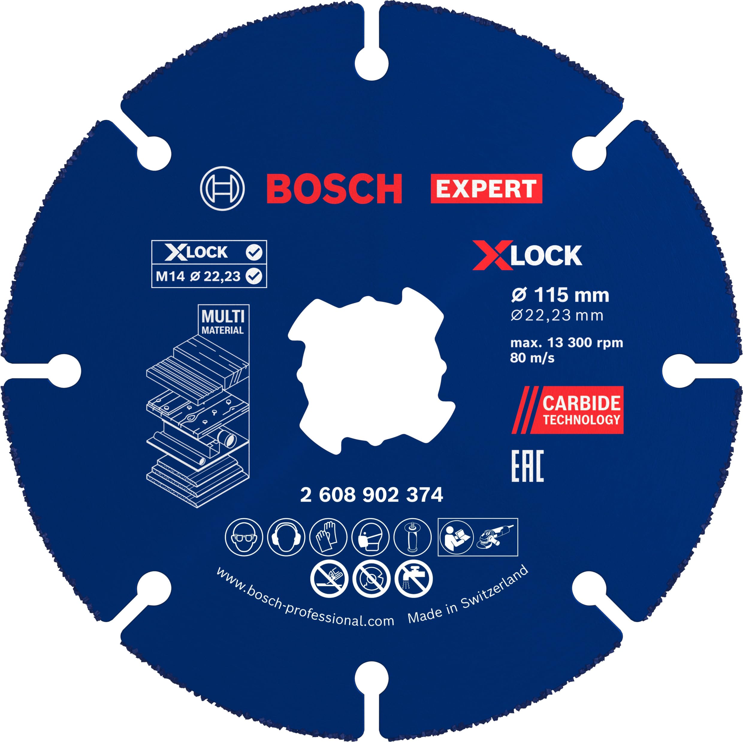 Bosch EXPERT Carbide Multi Wheel disque 115 mm X-Lock