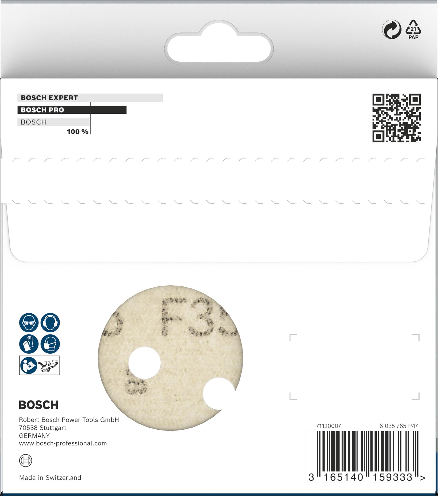 Bosch PRO F355 disque abrasif 125 mm G80 lot 5 pierre