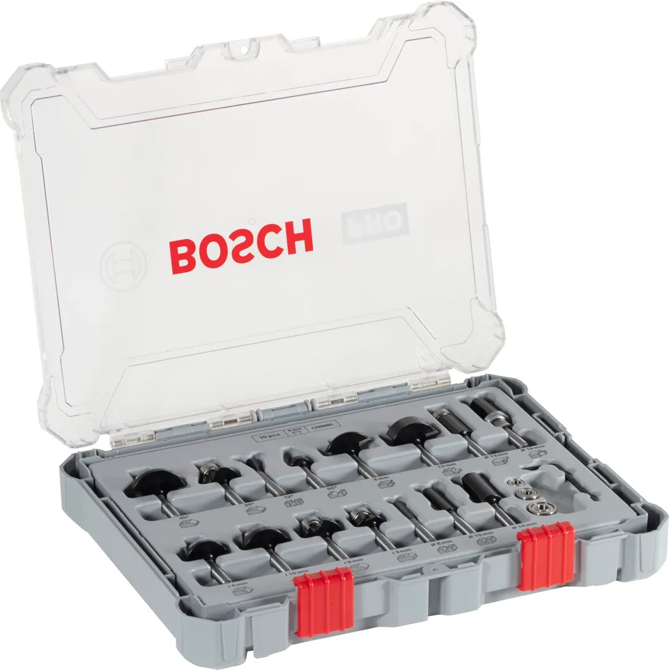 Bosch Fraises PRO Kit 15 Fraises Mixtes Bois 6 mm