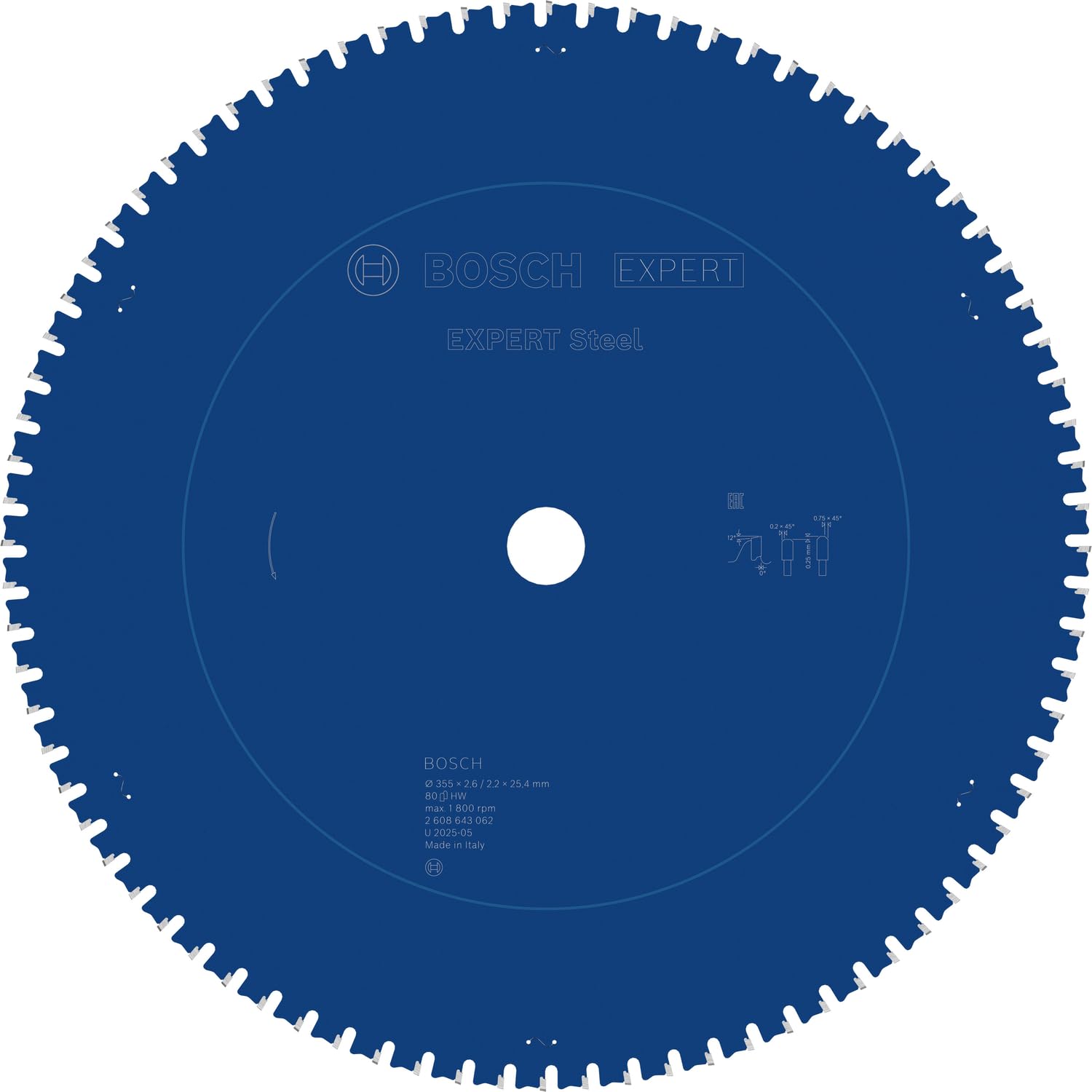 Bosch EXPERT Steel lame scie 355 mm 80 dents acier
