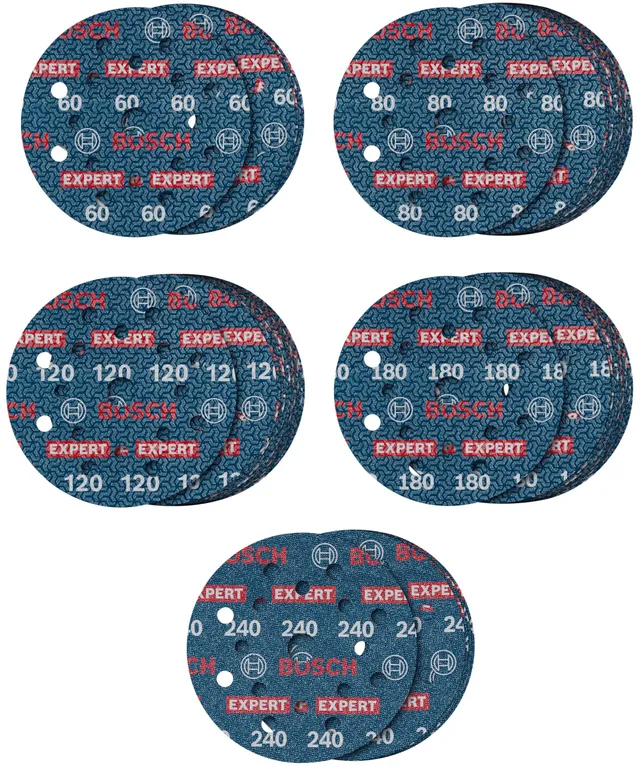 Bosch EXPERT O780 disque abrasif 125mm 60-240 lot 55