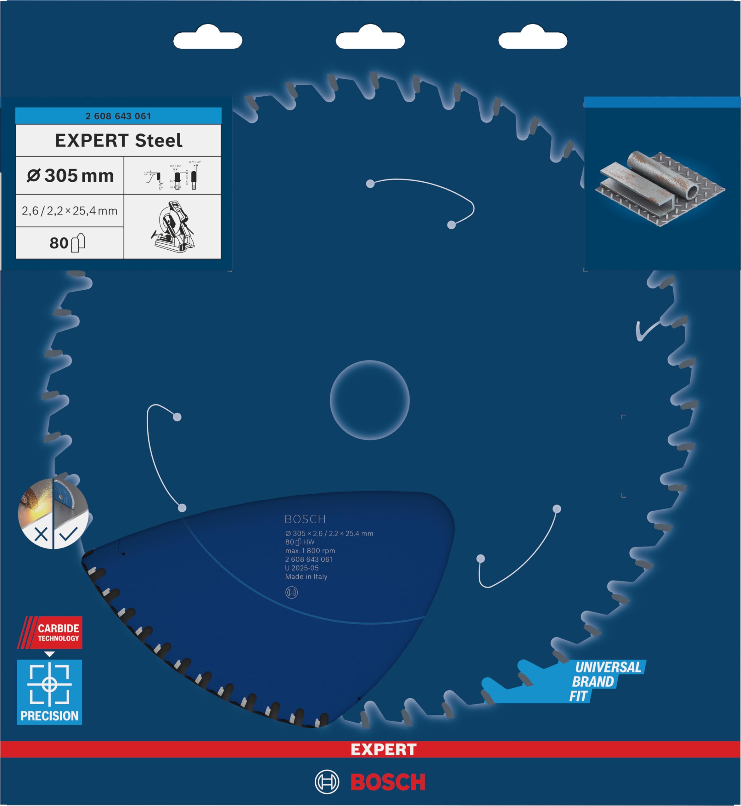 Bosch Expert Steel lame scie circulaire 305 mm T80 acier