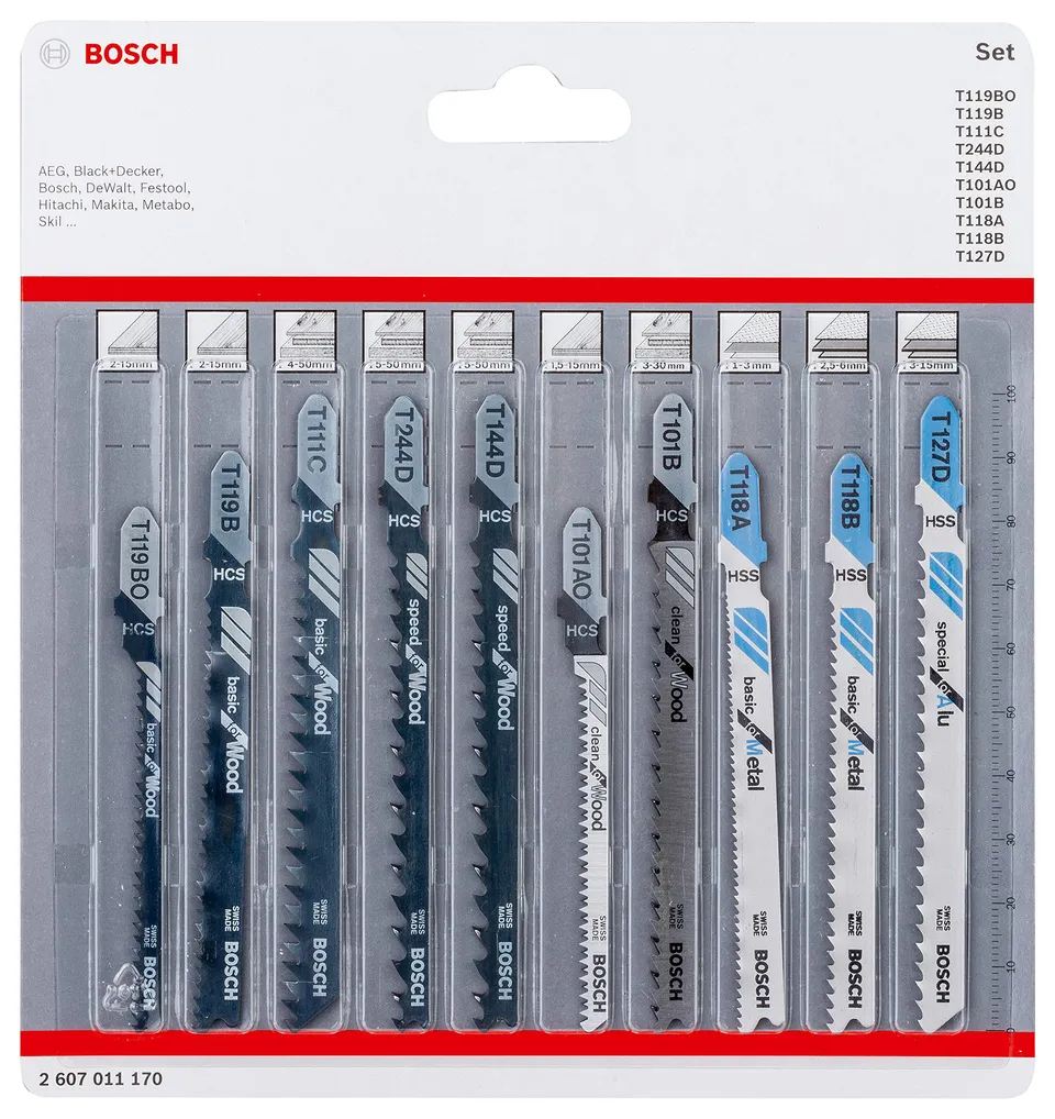 Bosch 2607011170 Lame Scie Sauteuse Bois Métal x10