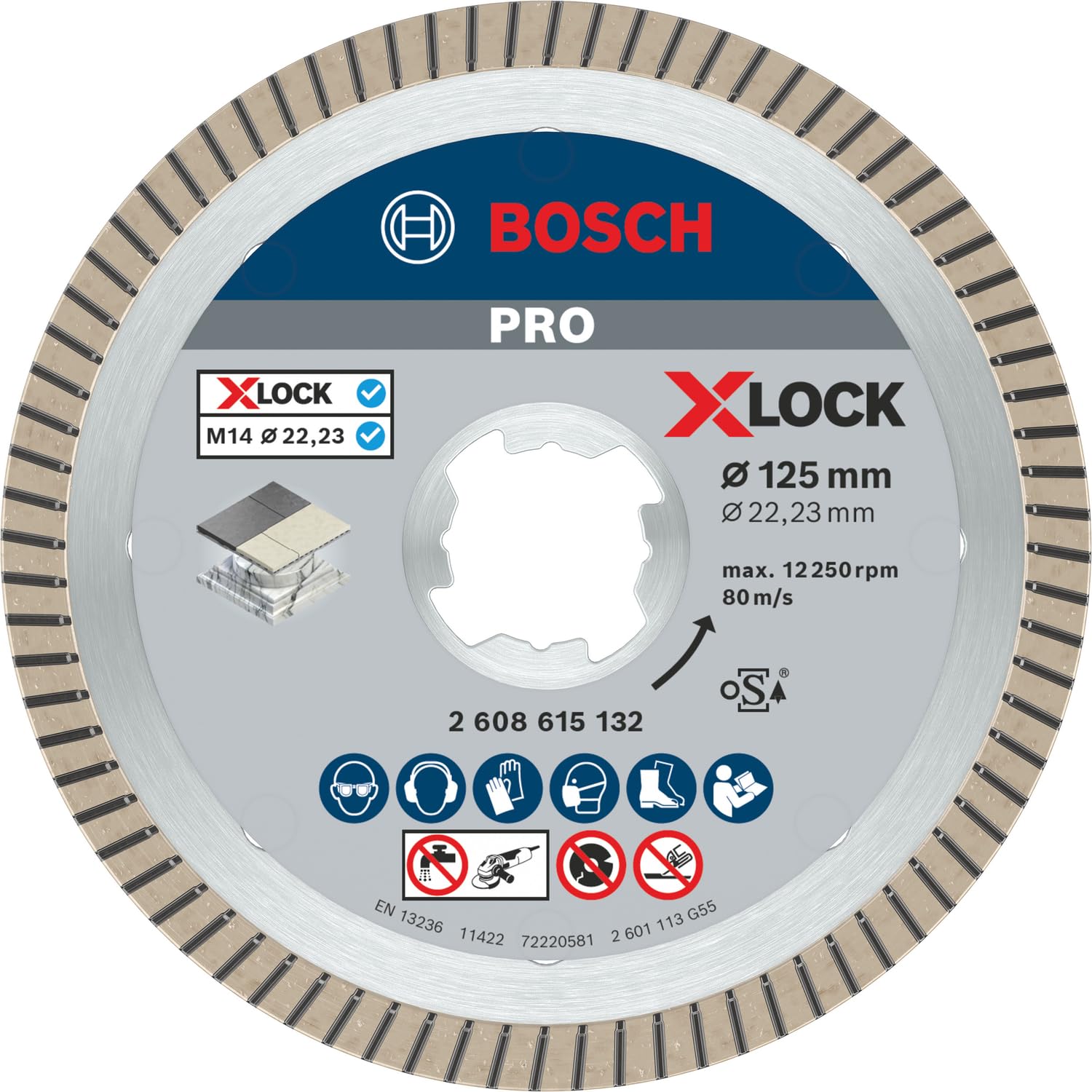 Bosch PRO Ceramic disque diamant X-Lock 125 mm