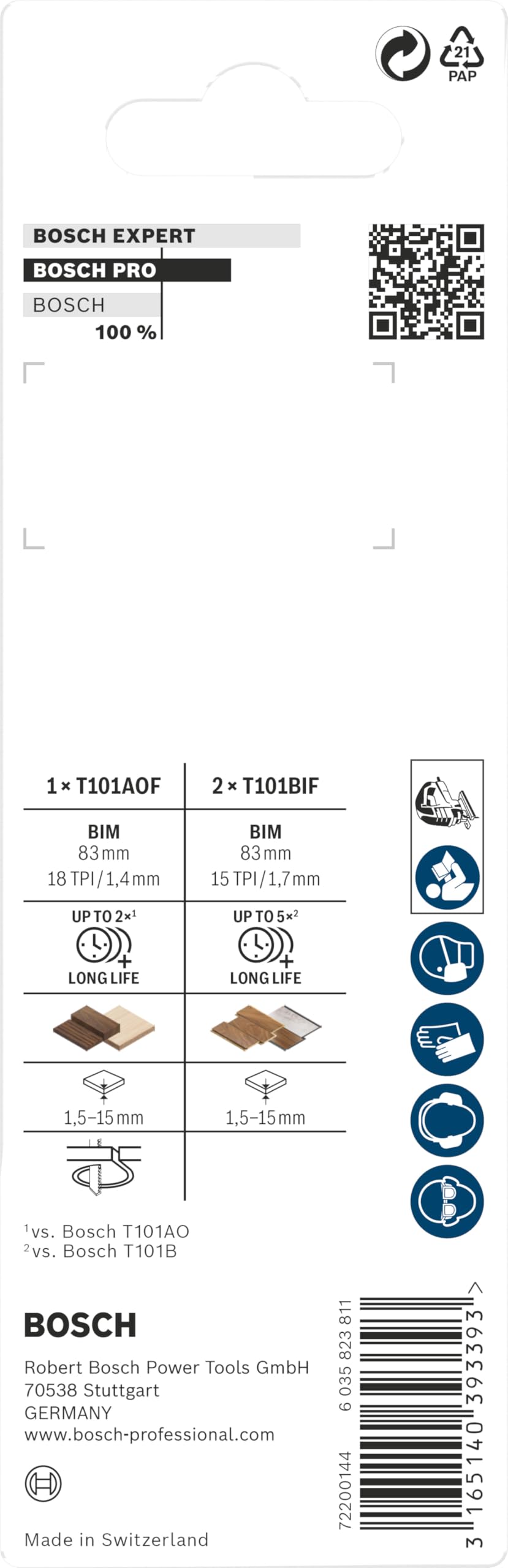 Bosch PRO Laminate Lames scie sauteuse T sans éclat Lot 3