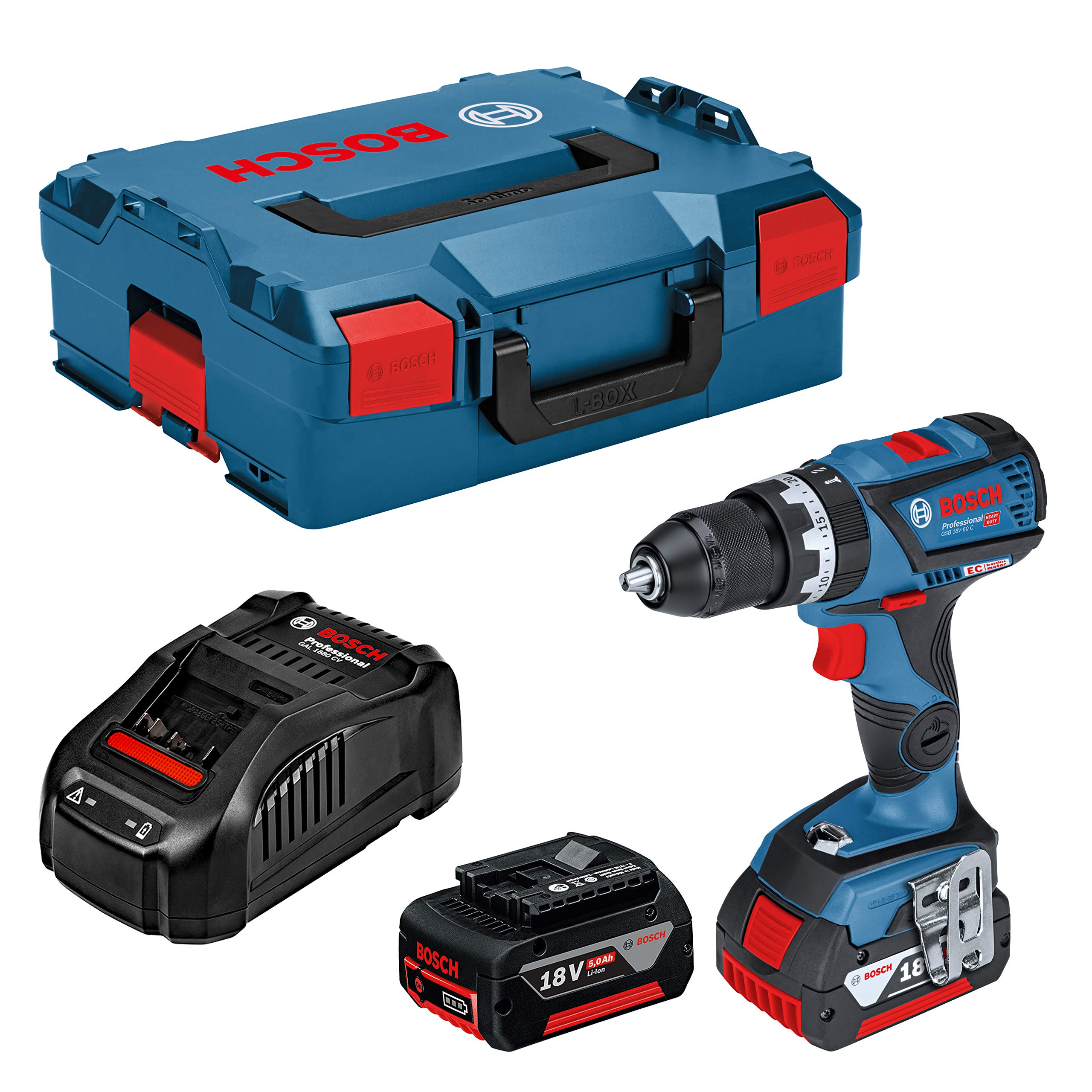Bosch GSB 18V-60 C perceuse percussion 18V 2x5,0Ah