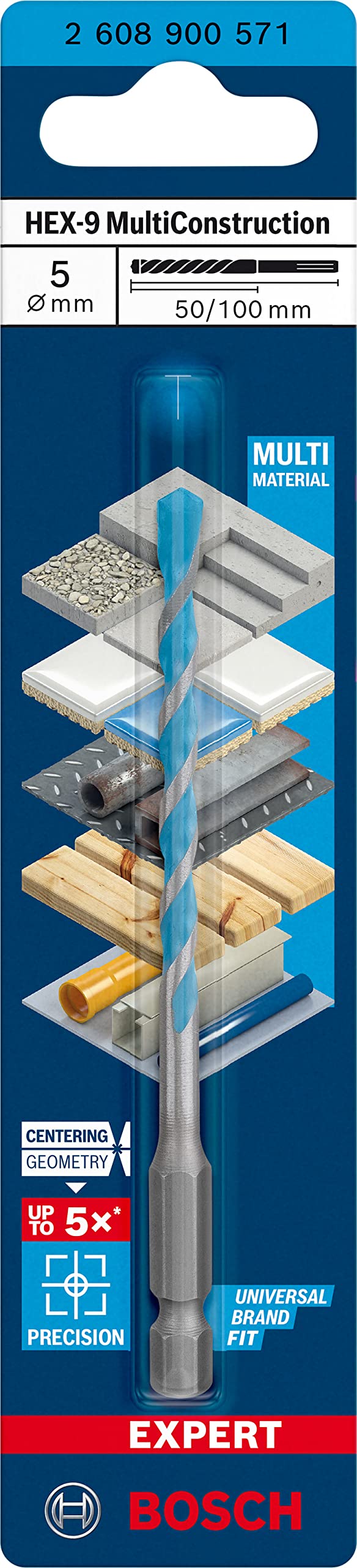 Bosch EXPERT HEX-9 foret multimatériau 5 mm