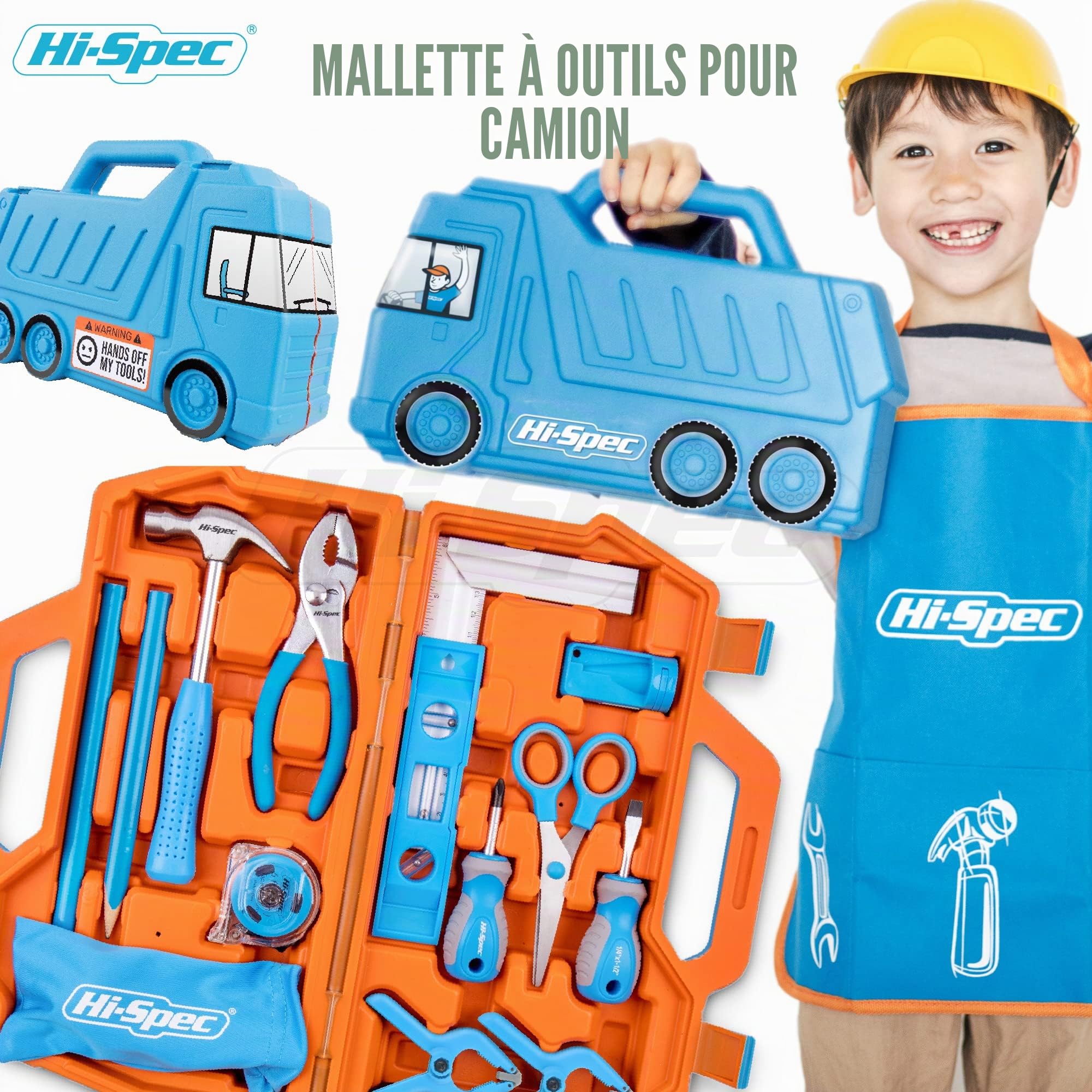 Hi-Spec KIDS Series mallette camion bleue 17 pièces